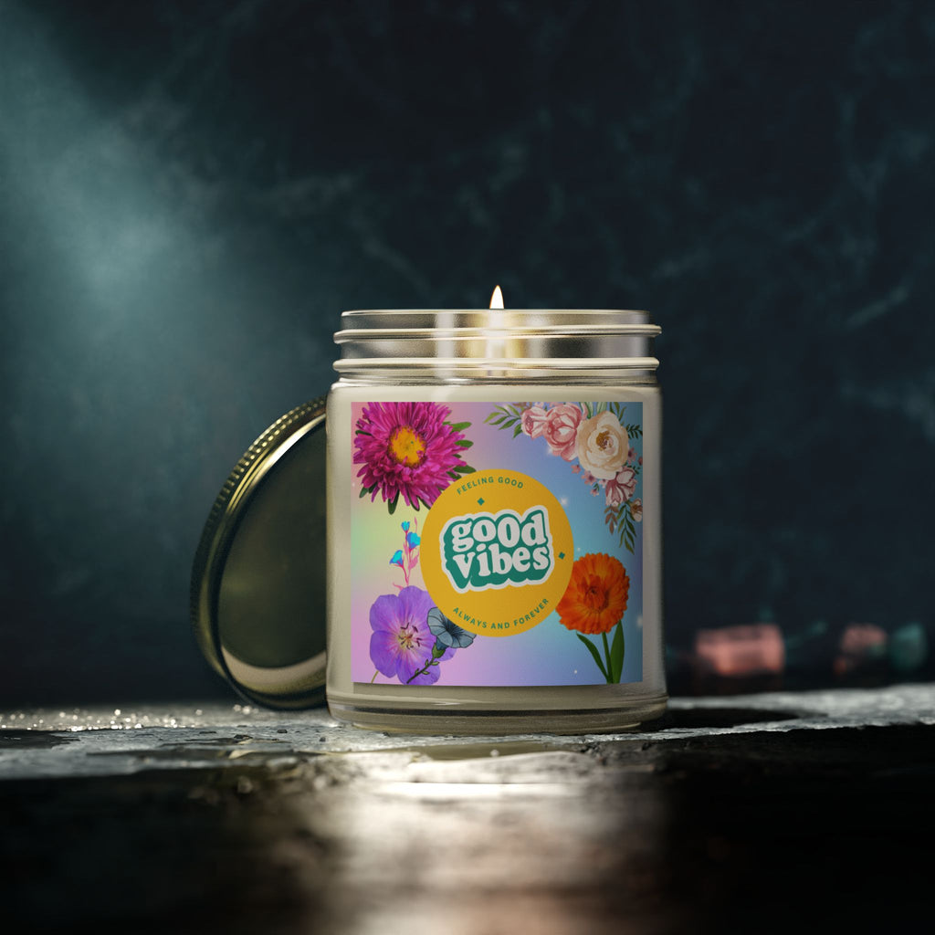 🌸 Good Vibes Floral Candle