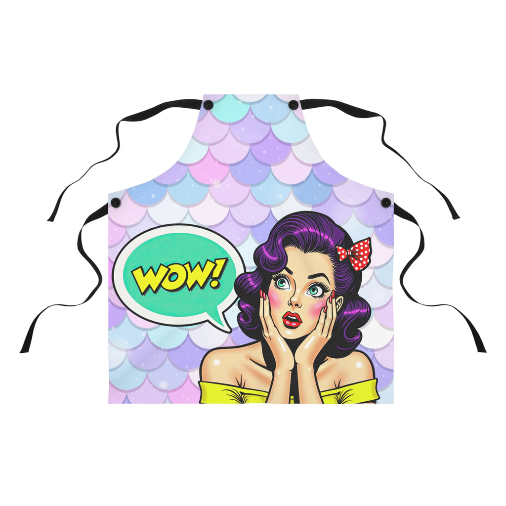 60s Comic Book “Wow” Pinup Cooking Apron 💥👩‍🍳