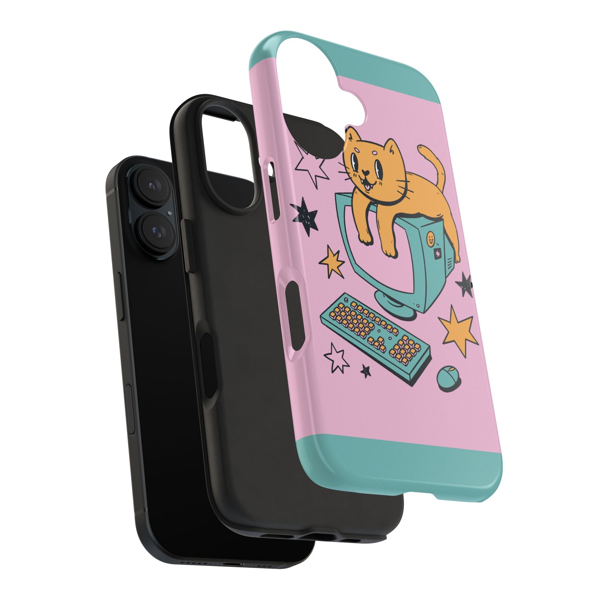 90s Cat and Computer Phone Case 🐱💾