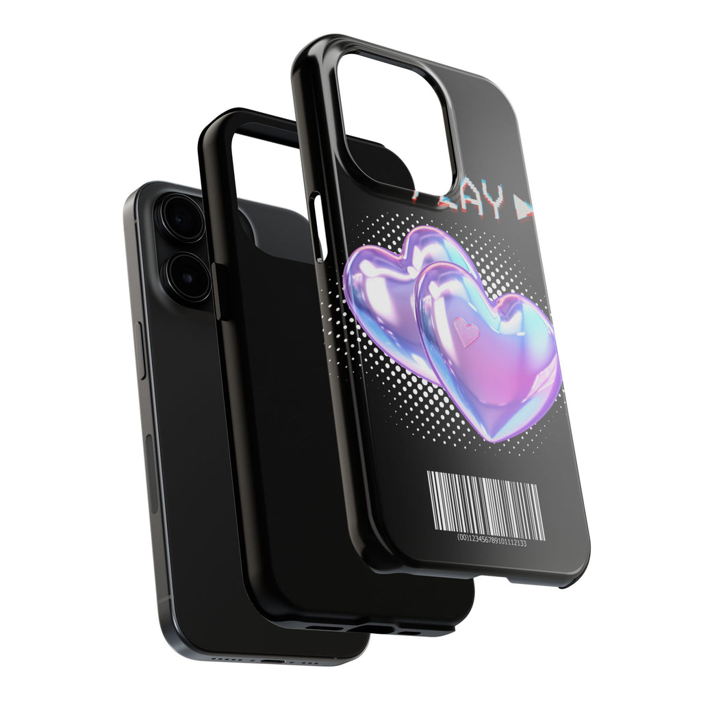 Y2K Black Play Barcode Phone Case 📱🖤