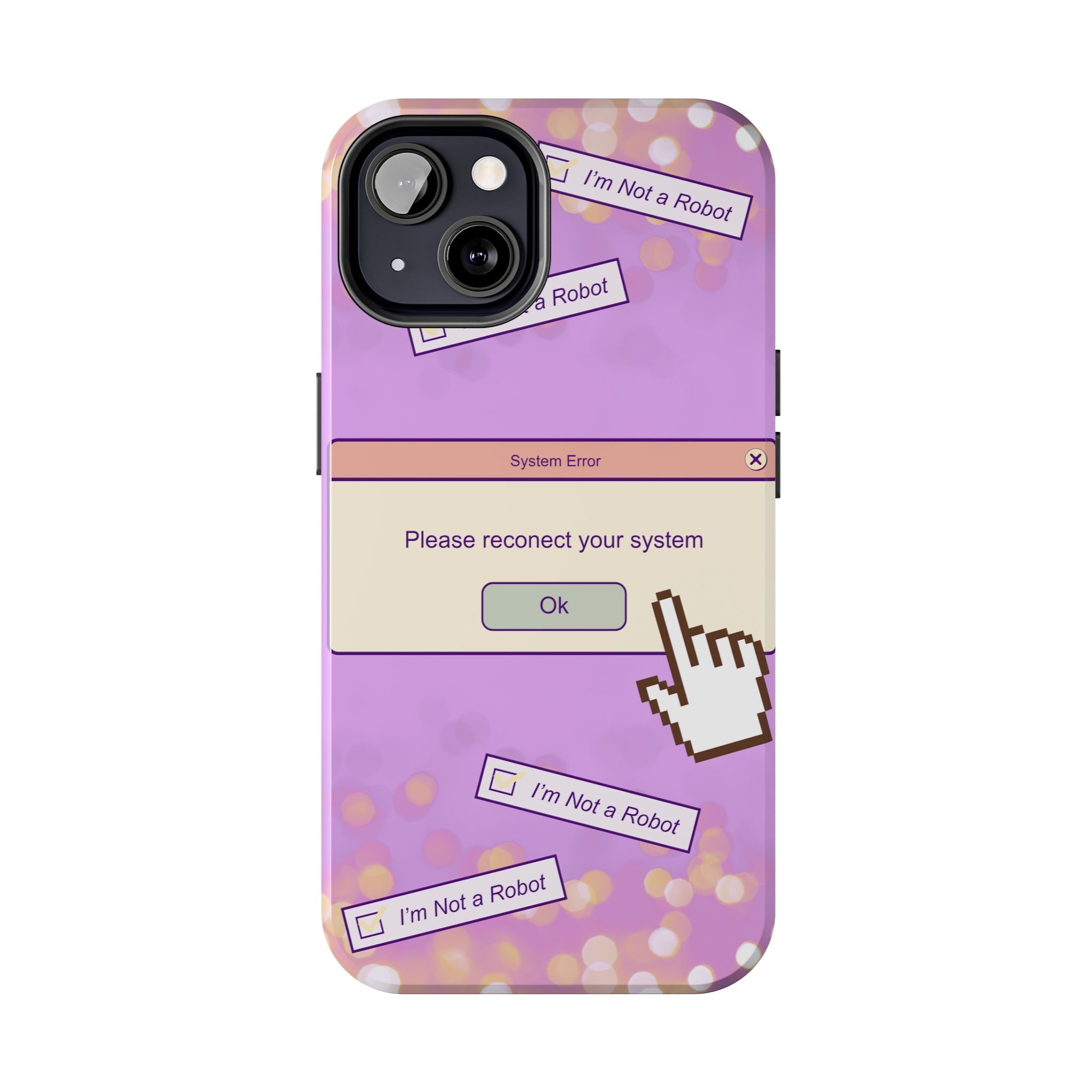 Y2K I’m Not a Robot System Error Phone Case 🤖💻📱