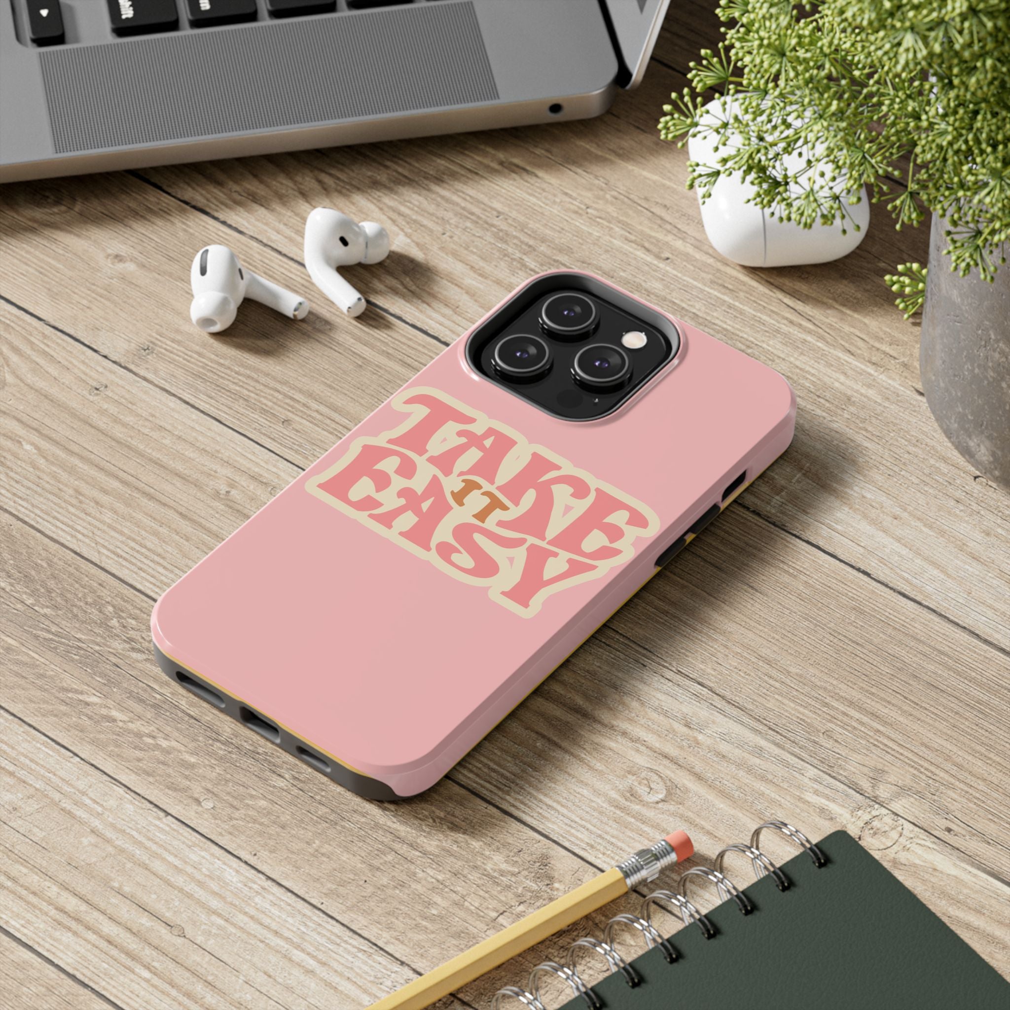 60s Pink Take It Easy Phone Case 🌸✌️📱