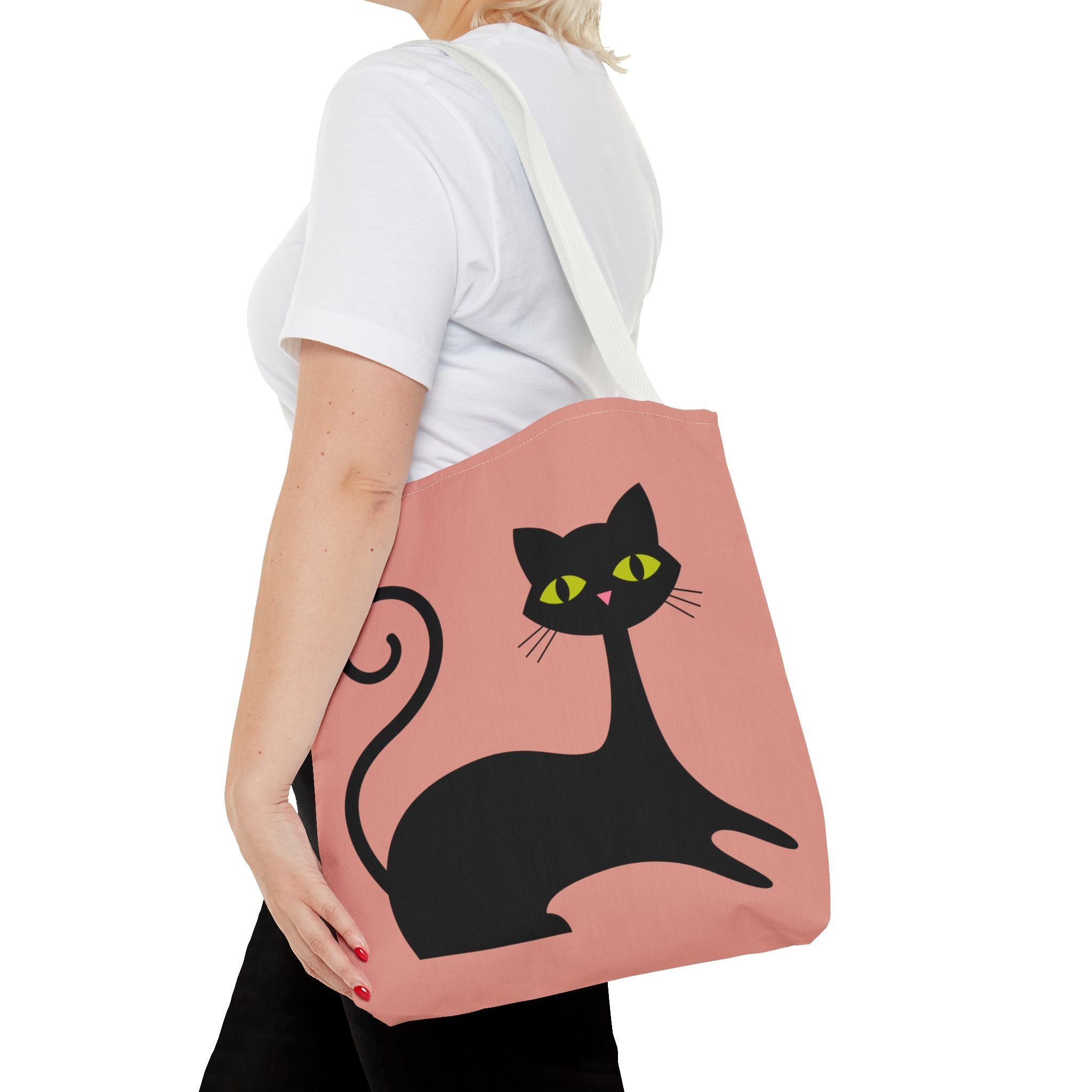 🐱 50s Retro Cat & Clock Tote Bag