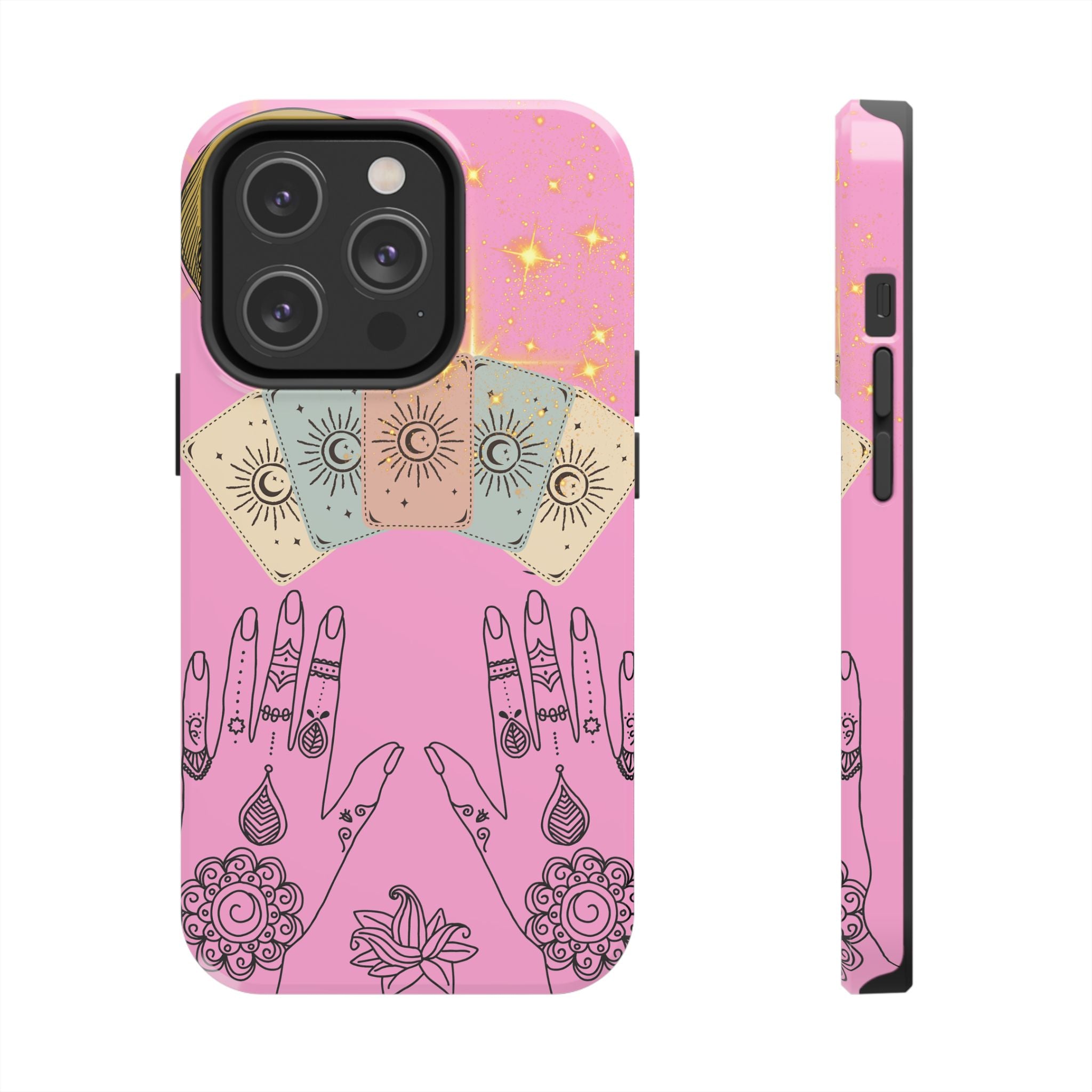 60s–70s Mystical Tarot Henna Hands Phone Case 🔮📱