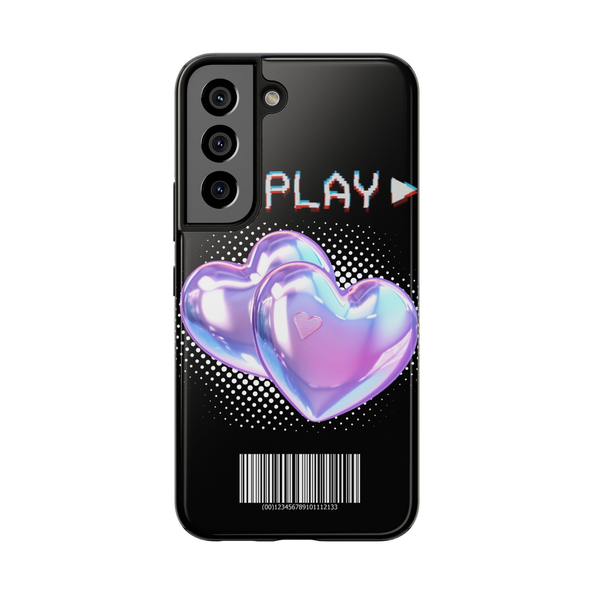 Y2K Black Play Barcode Phone Case 📱🖤
