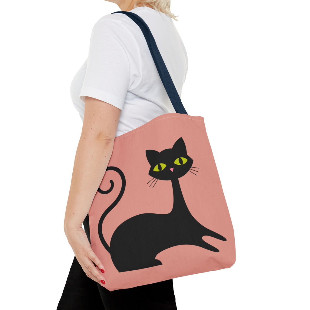 🐱 50s Retro Cat & Clock Tote Bag