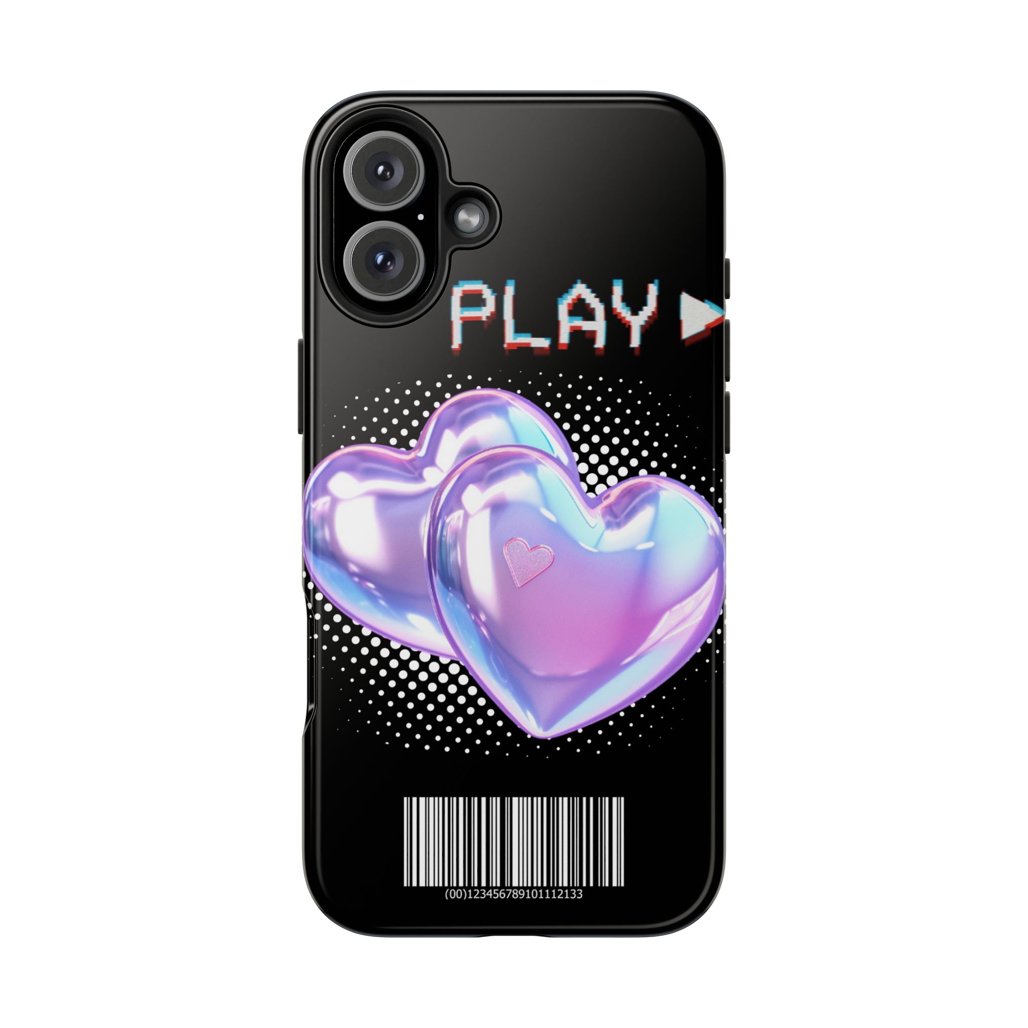 Y2K Black Play Barcode Phone Case 📱🖤