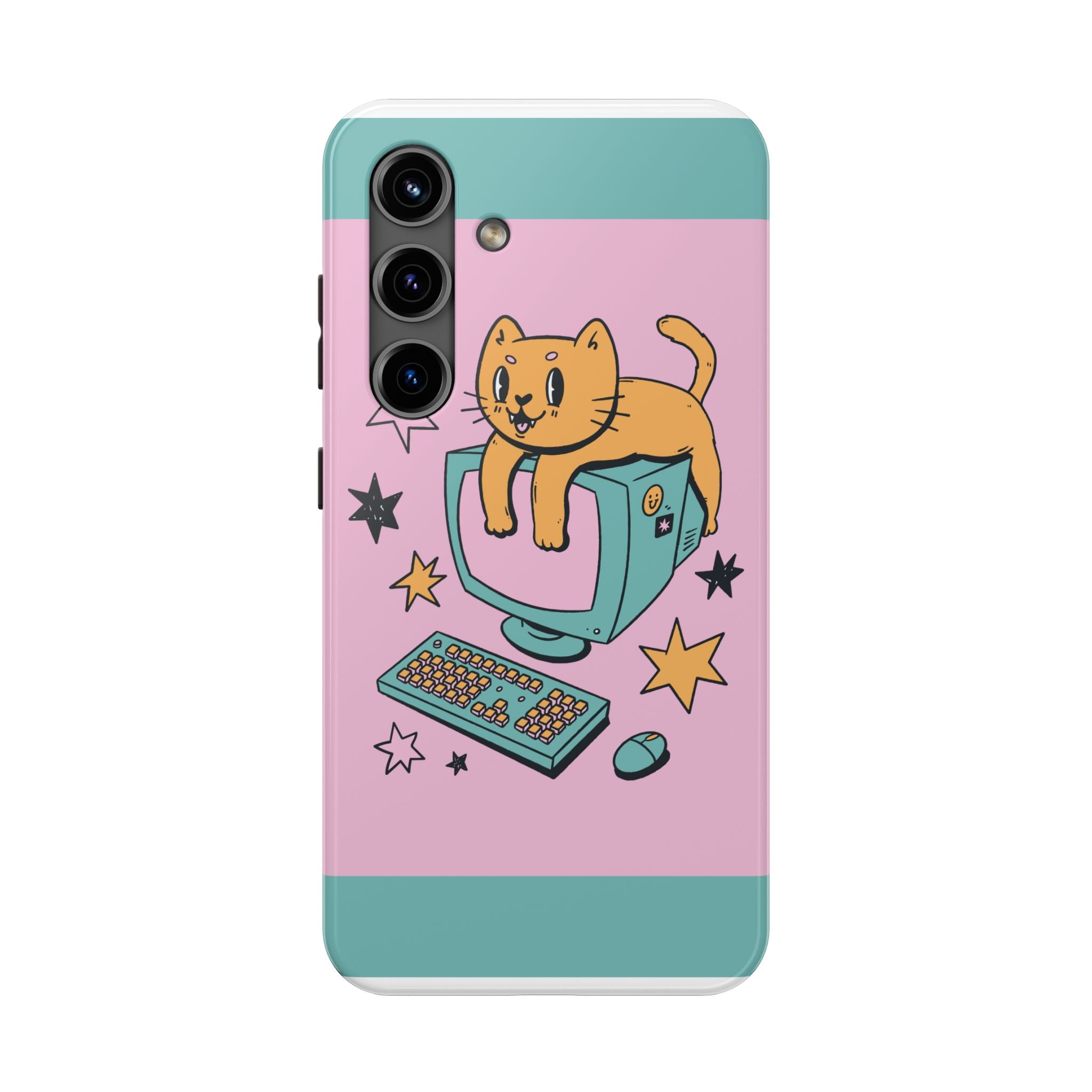 90s Cat and Computer Phone Case 🐱💾