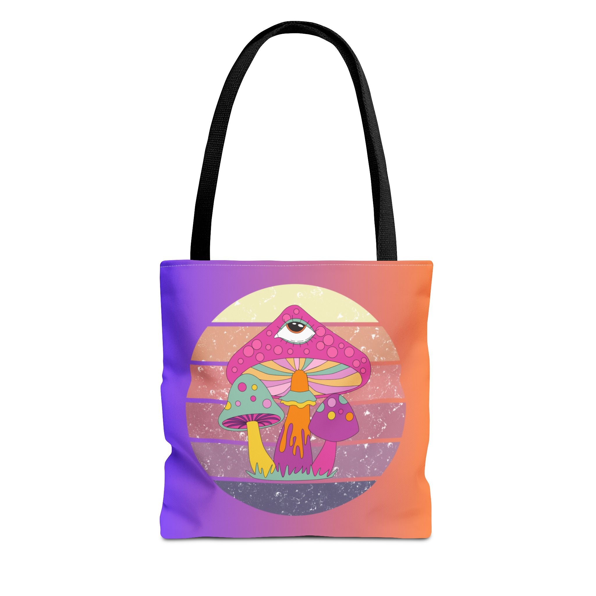🍄🎶 70s Trippy Mushroom Synthwave Tote Bag 🌈✨