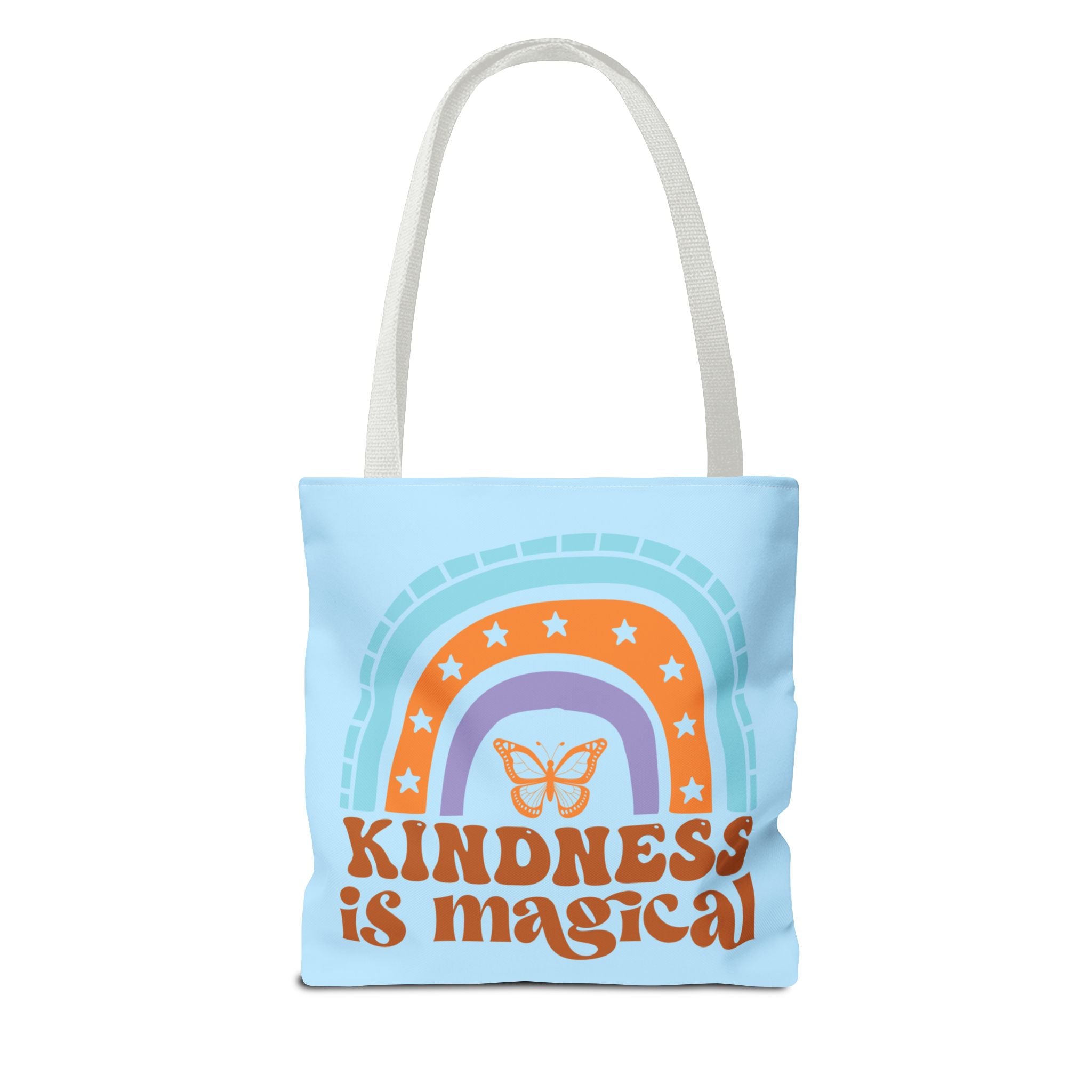 🌸 60s “Do All Things With Kindness” Retro Tote Bag – Baby Blue