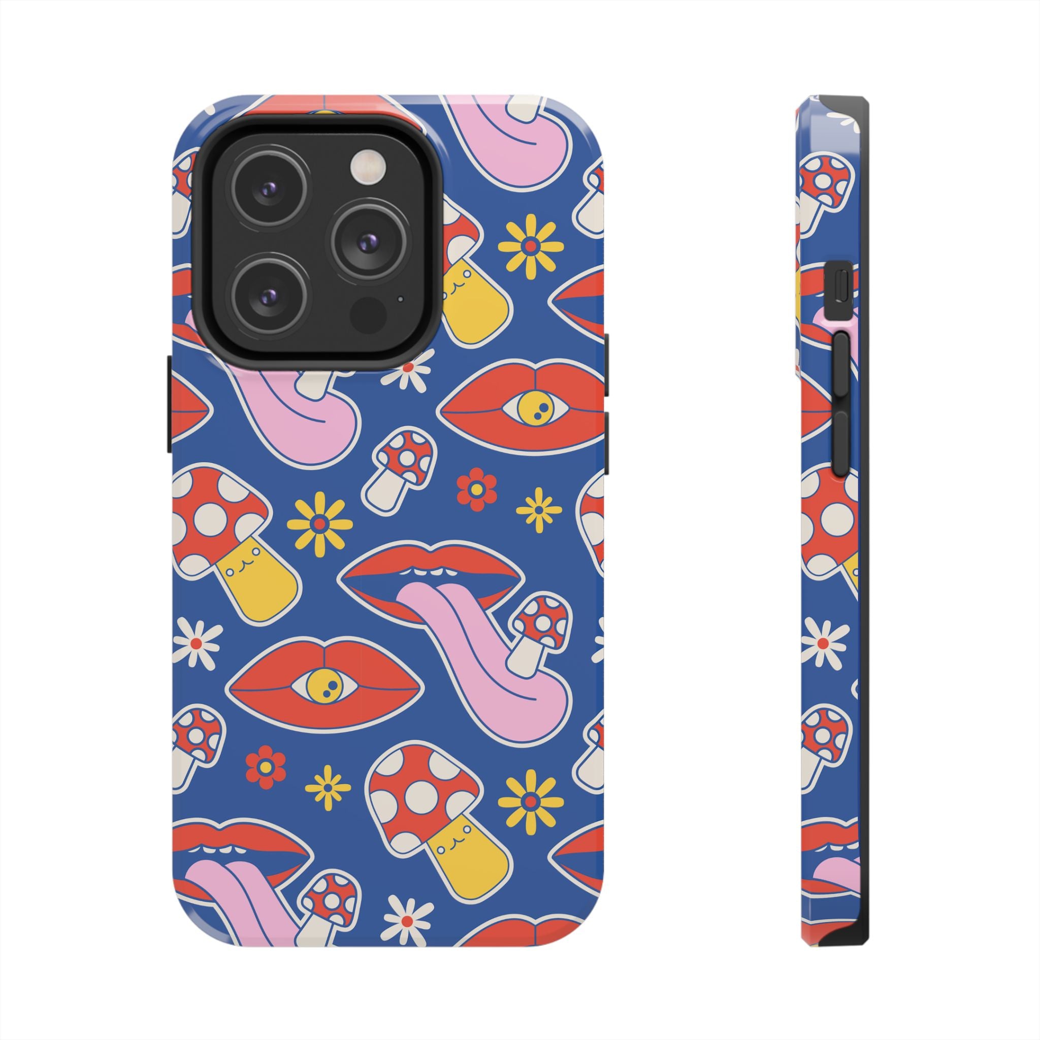 70s Lips Mushrooms Flower Power Phone Case 🌼💋🍄