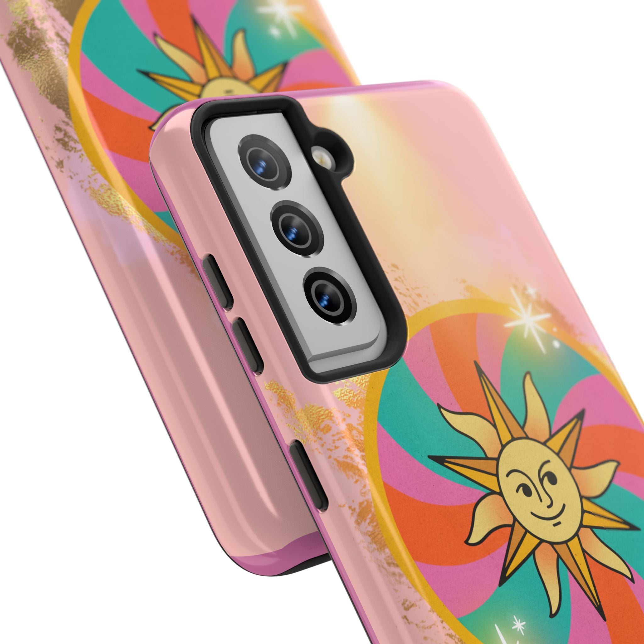 70s Sunshine Tarot Gold Mystical Phone Case 🔮☀️📱