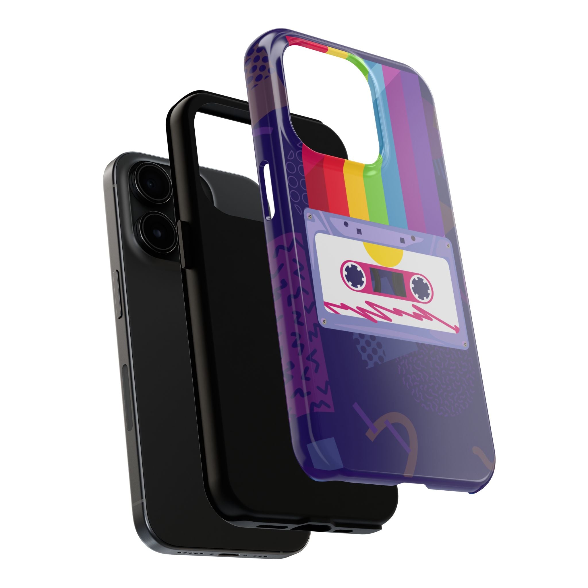 80s–90s Cassette Rainbow Phone Case 📼🌈📱