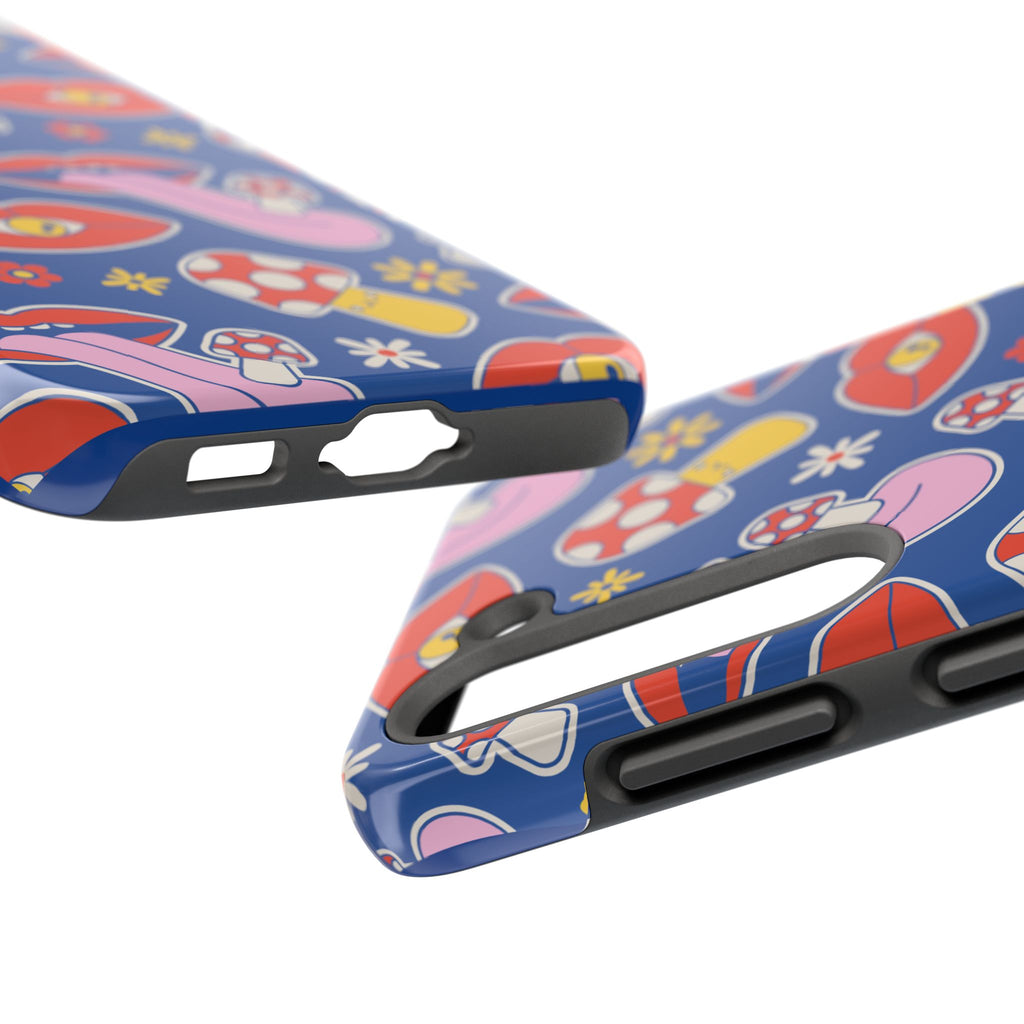 70s Lips Mushrooms Flower Power Phone Case 🌼💋🍄