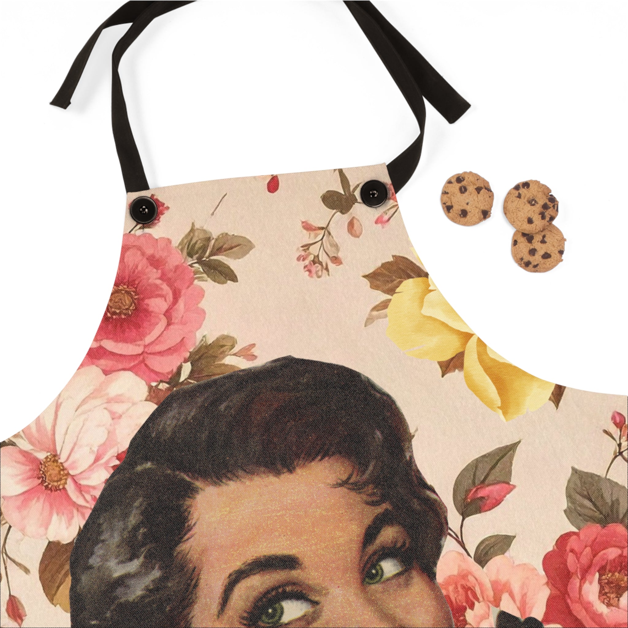 🌸👩‍🍳 Vintage 1955 Woman Floral Apron 💐✨