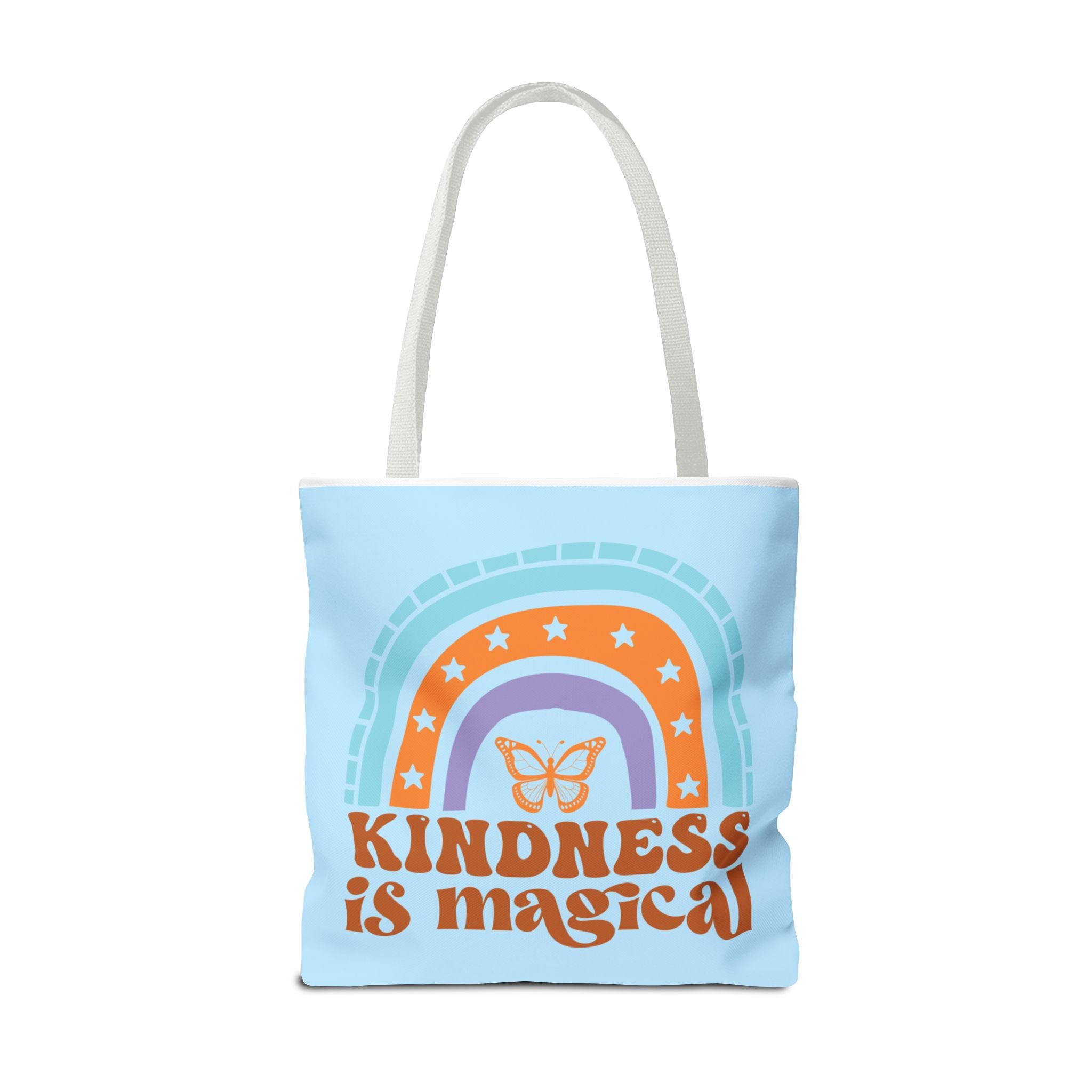 🌸 60s “Do All Things With Kindness” Retro Tote Bag – Baby Blue