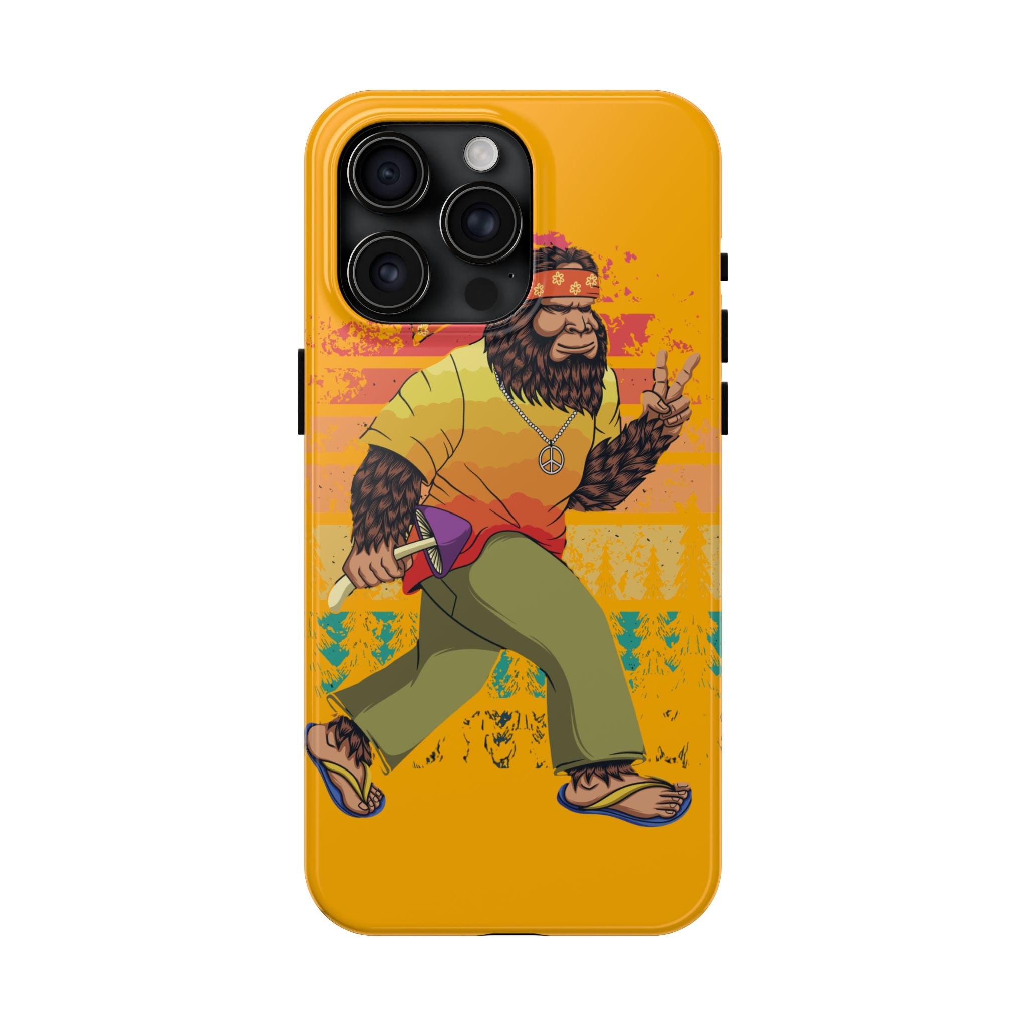 70s Bigfoot Mushroom Hunting Peace Phone Case 🍄✌️