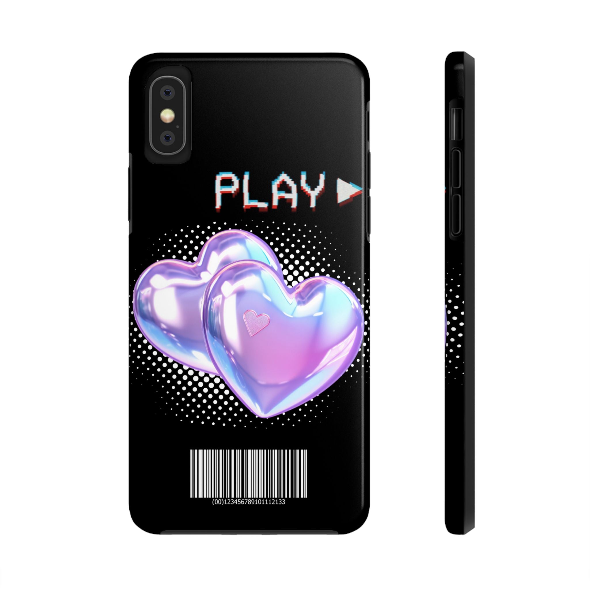 Y2K Black Play Barcode Phone Case 📱🖤