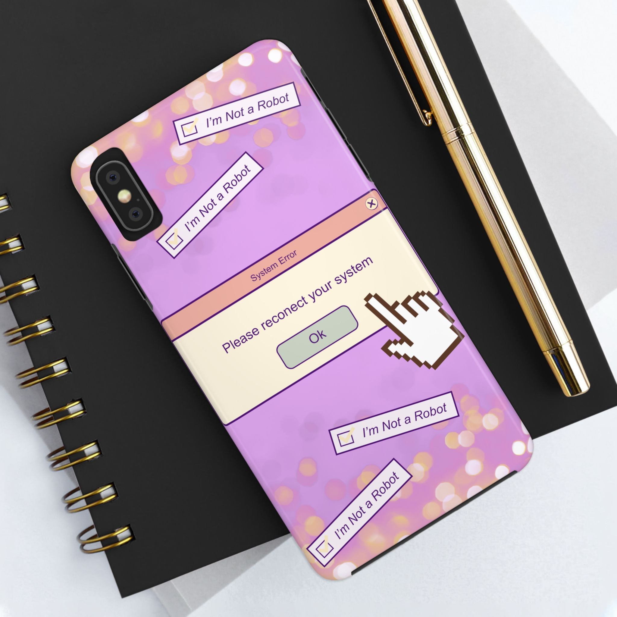 Y2K I’m Not a Robot System Error Phone Case 🤖💻📱