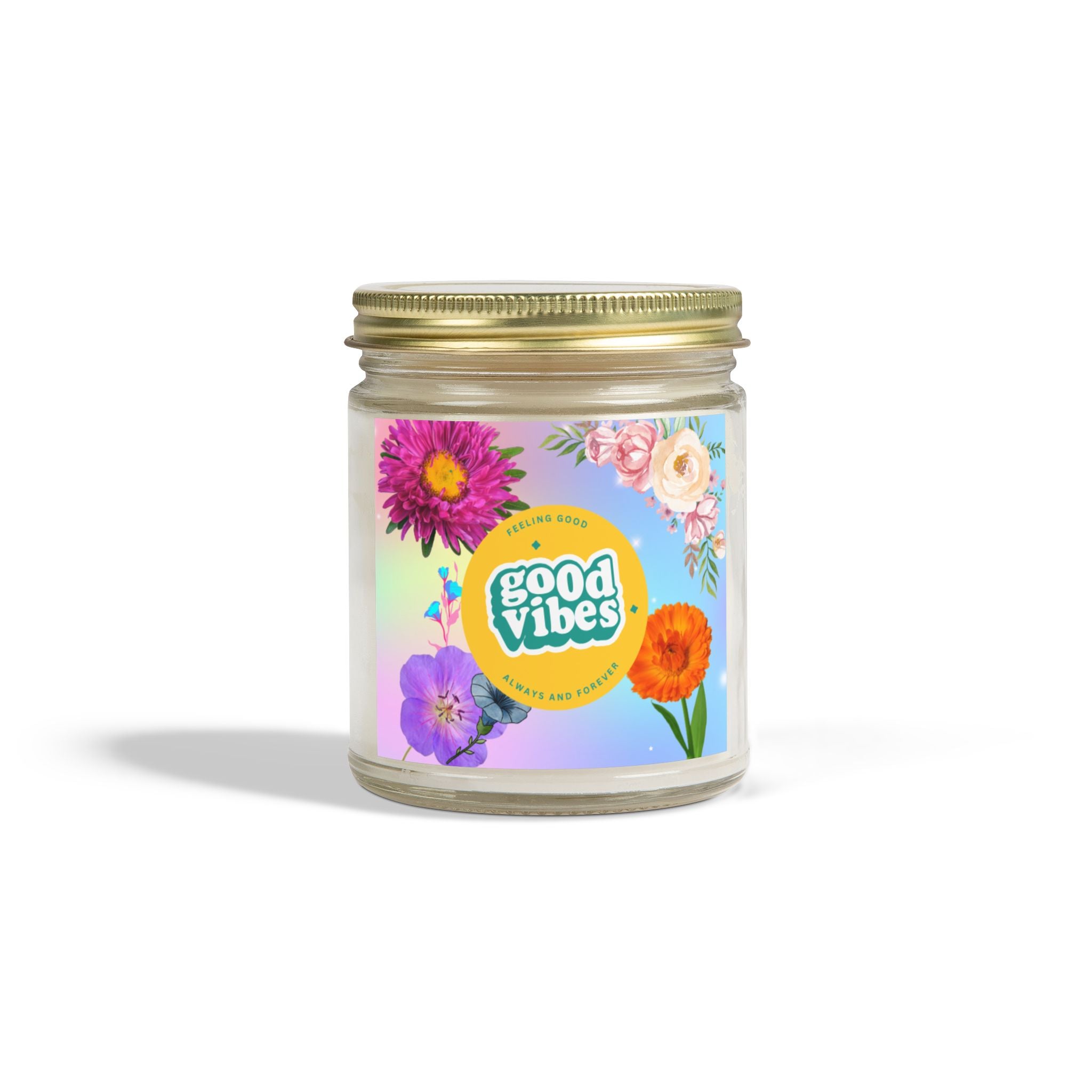 🌸 Good Vibes Floral Candle
