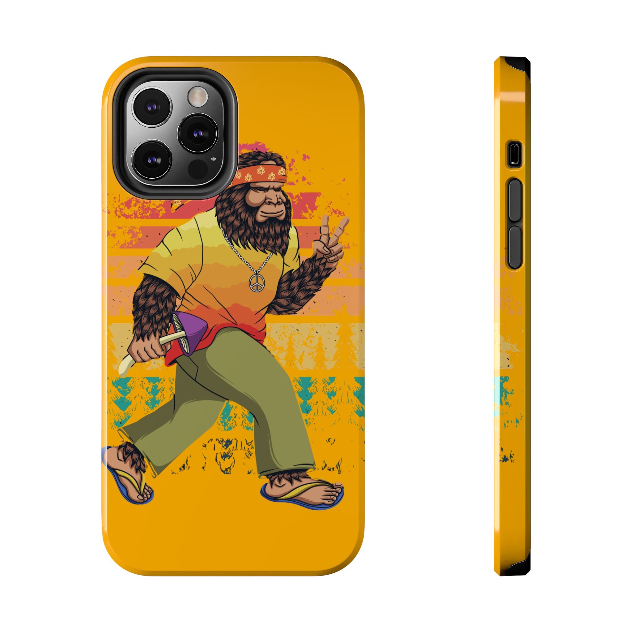 70s Bigfoot Mushroom Hunting Peace Phone Case 🍄✌️