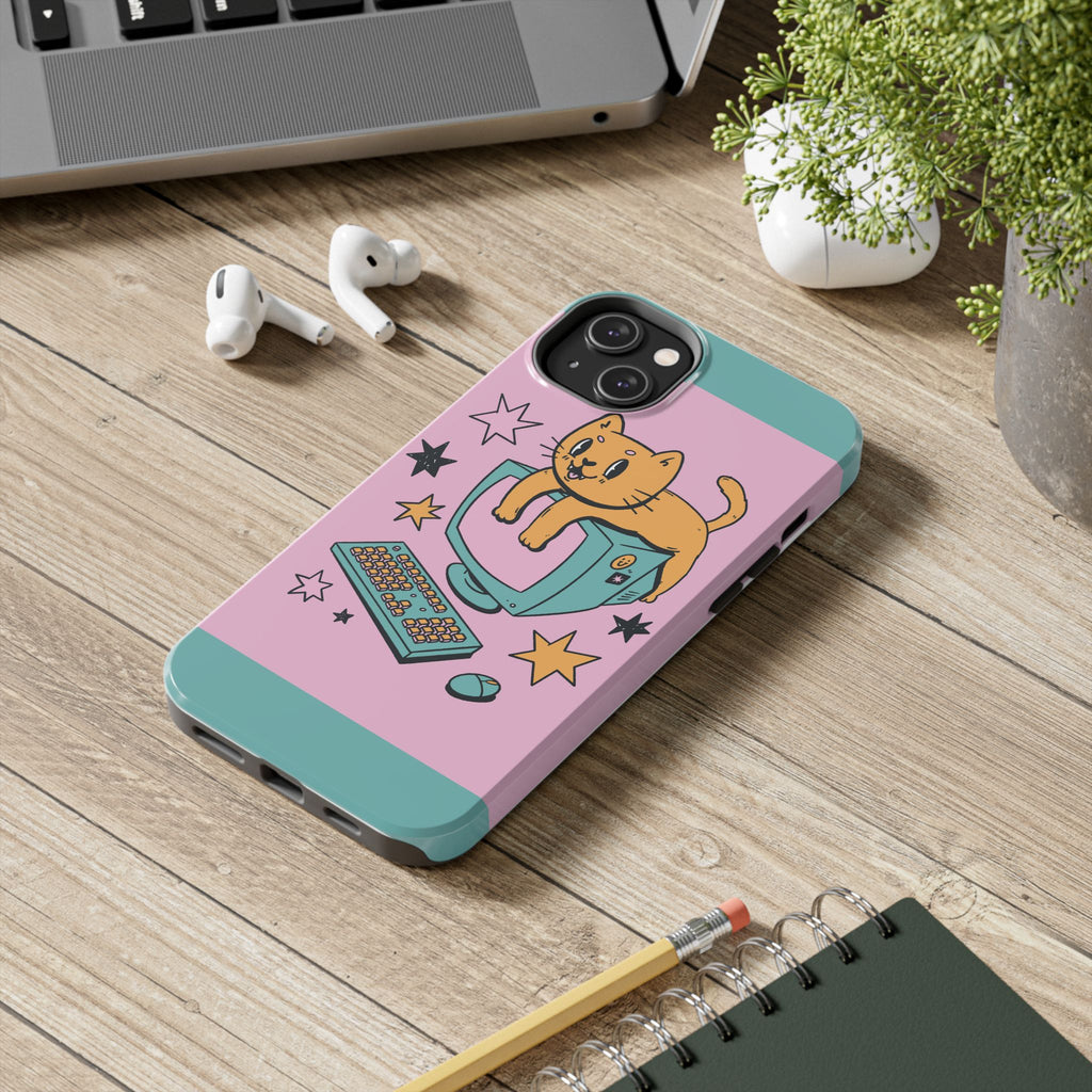 90s Cat and Computer Phone Case 🐱💾