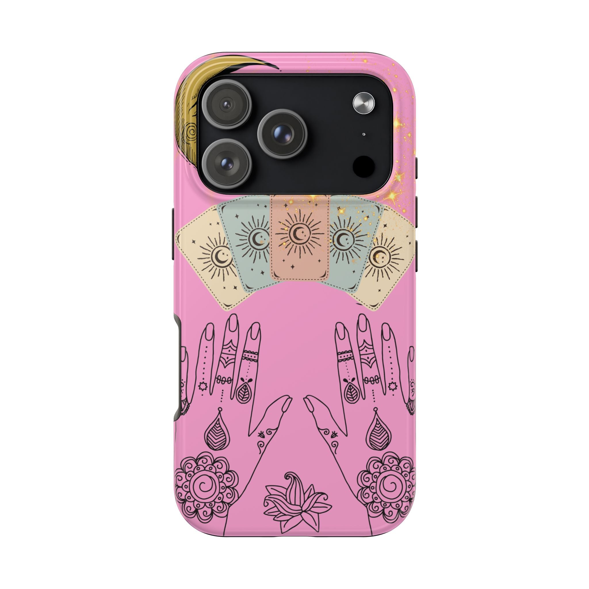 60s–70s Mystical Tarot Henna Hands Phone Case 🔮📱