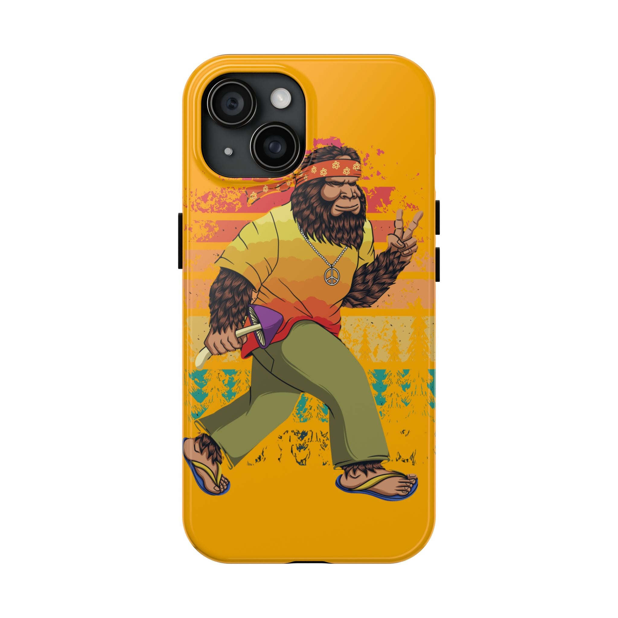 70s Bigfoot Mushroom Hunting Peace Phone Case 🍄✌️