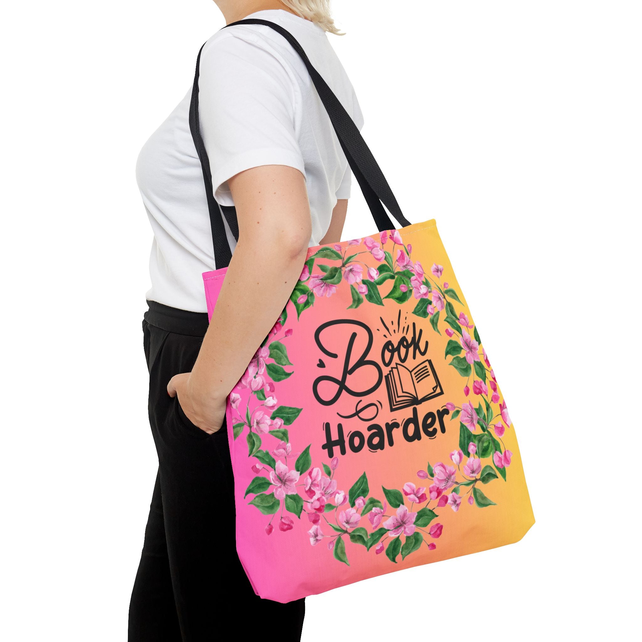 💖 60s–90s Book Hoarder Retro Tote Bag – Bright Pink & Yellow