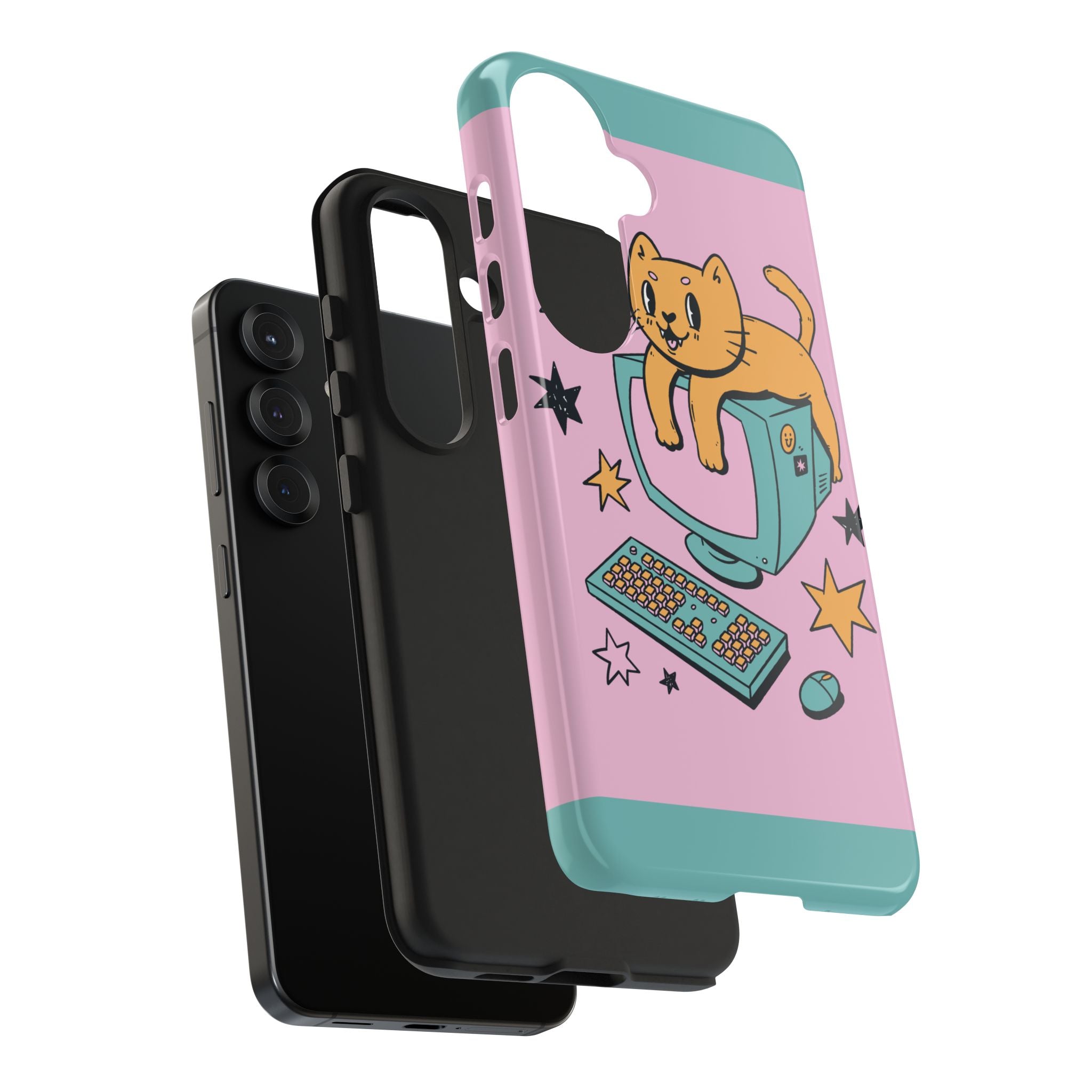 90s Cat and Computer Phone Case 🐱💾