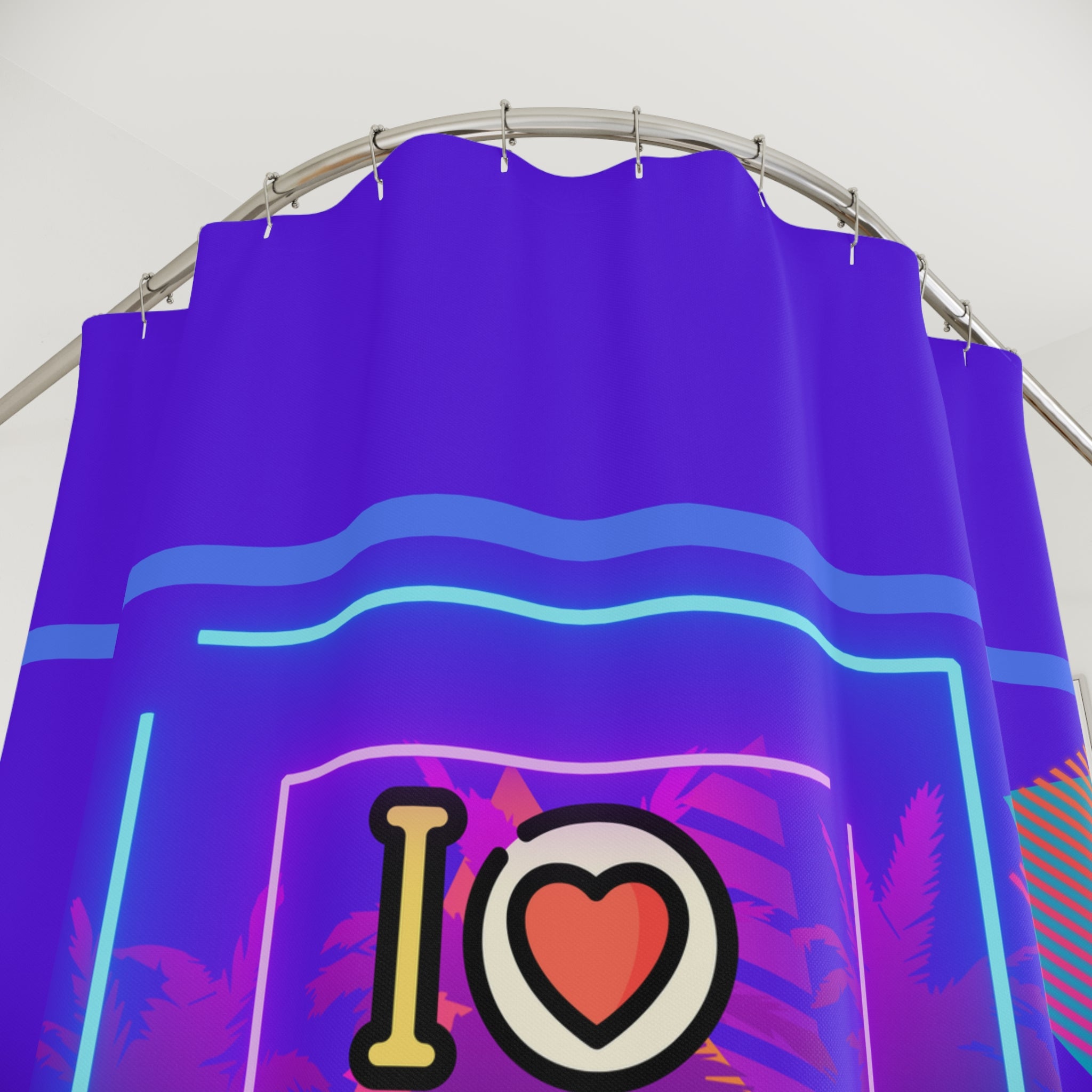 🌟💖 I Heart the 80s Glowing Shower Curtain 🌈🛁
