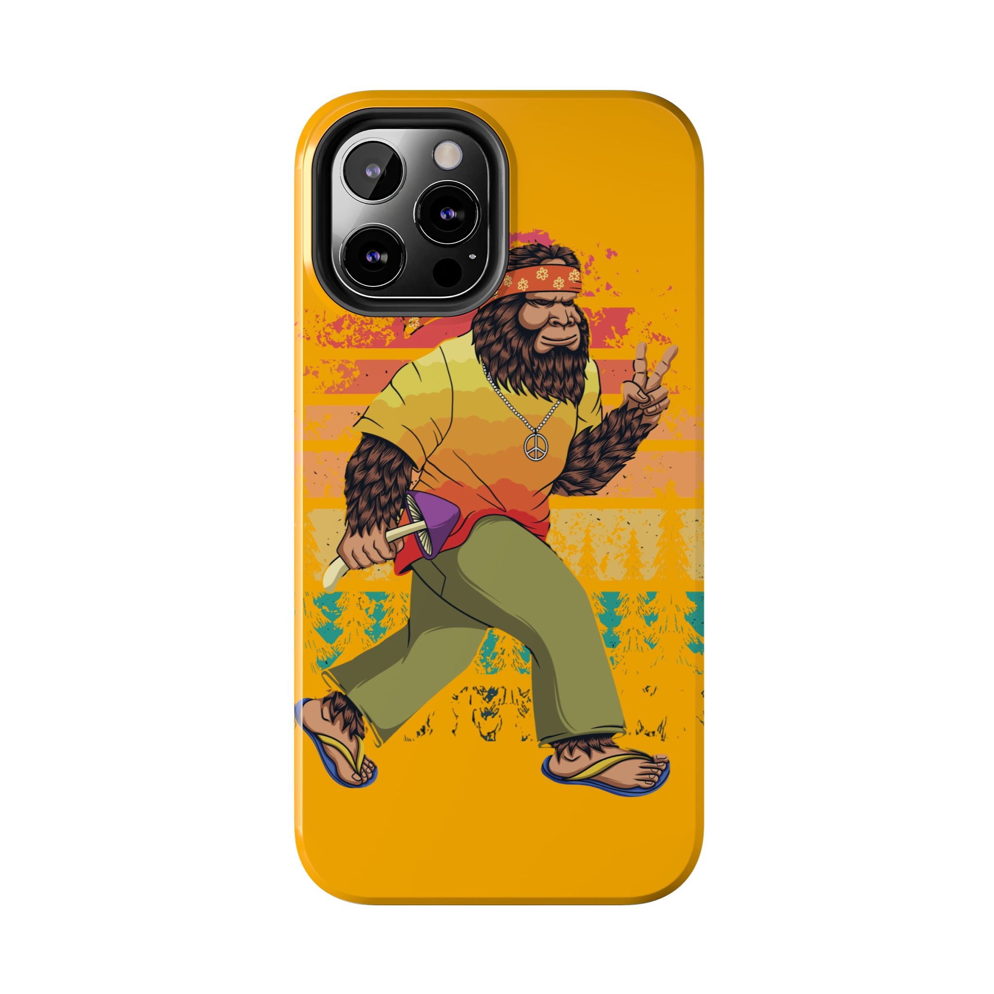70s Bigfoot Mushroom Hunting Peace Phone Case 🍄✌️