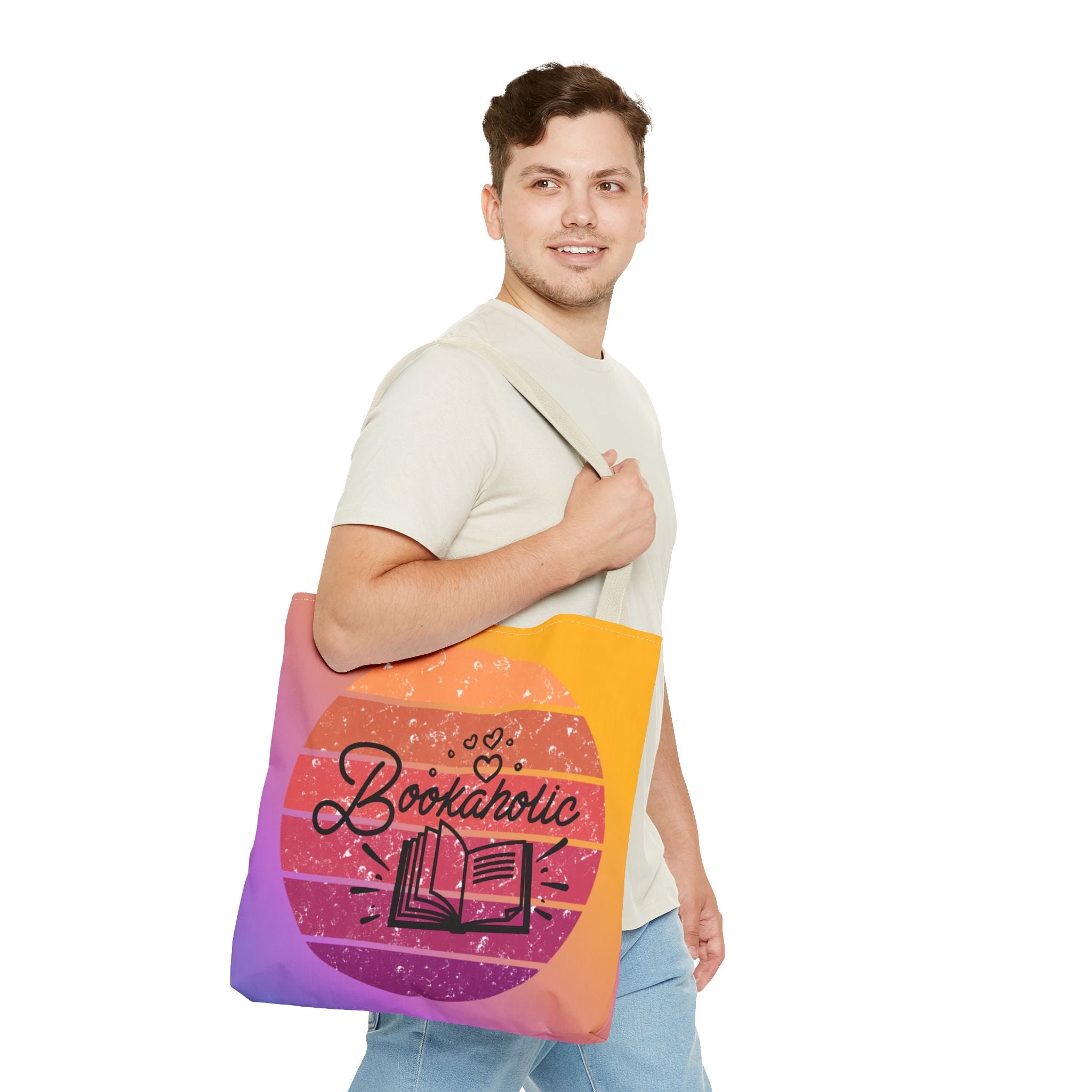 📚 60s Bookaholic Retro Tote Bag