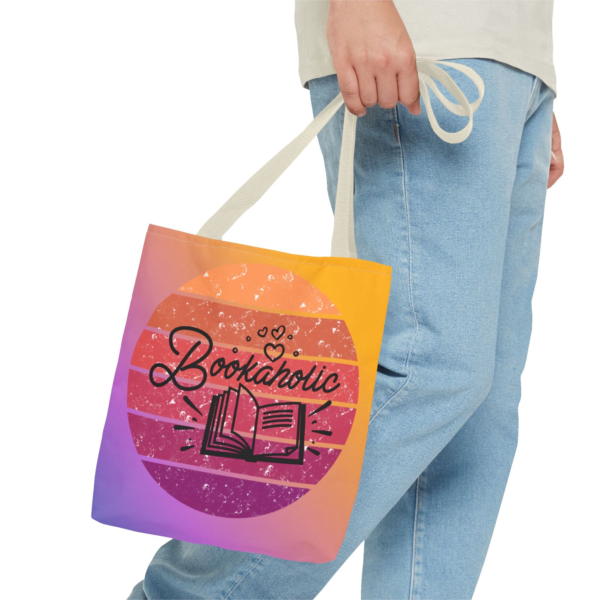 📚 60s Bookaholic Retro Tote Bag