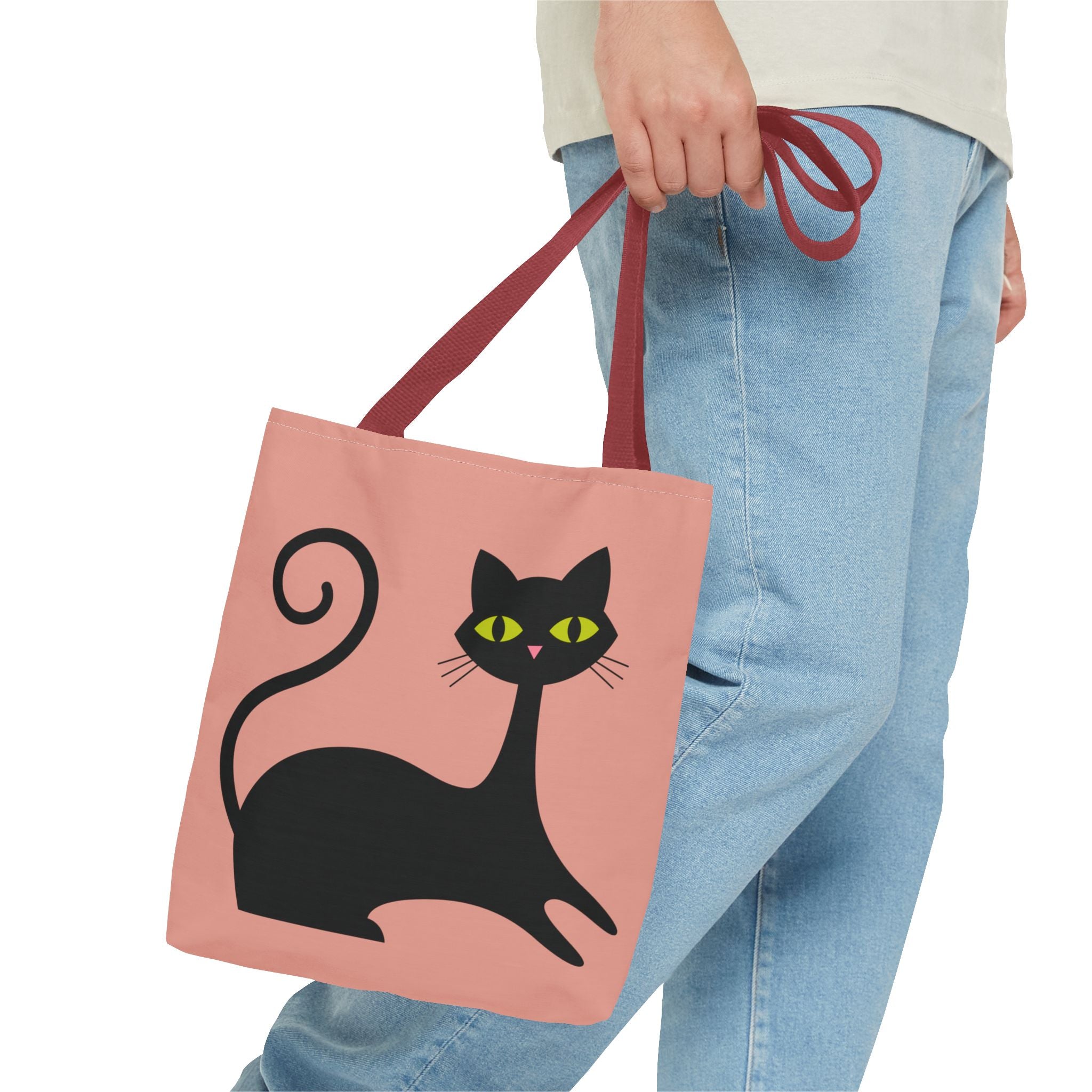 🐱 50s Retro Cat & Clock Tote Bag