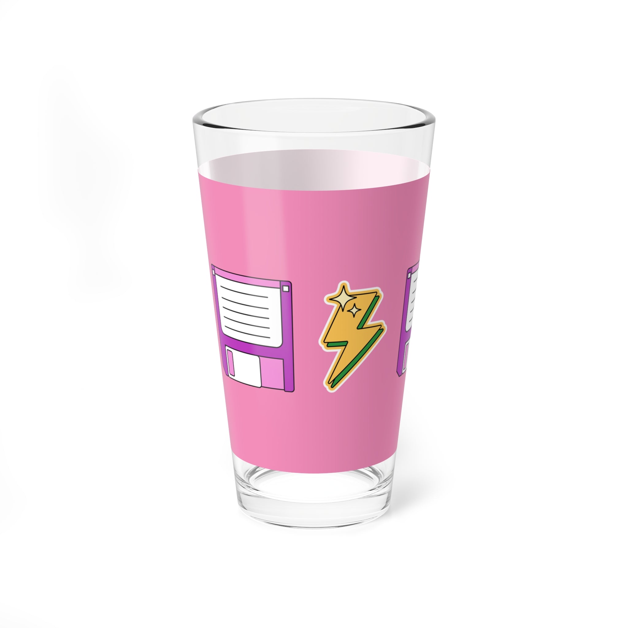 ⚡ 80s–90s Floppy Disks & Lightning Bolt Glass