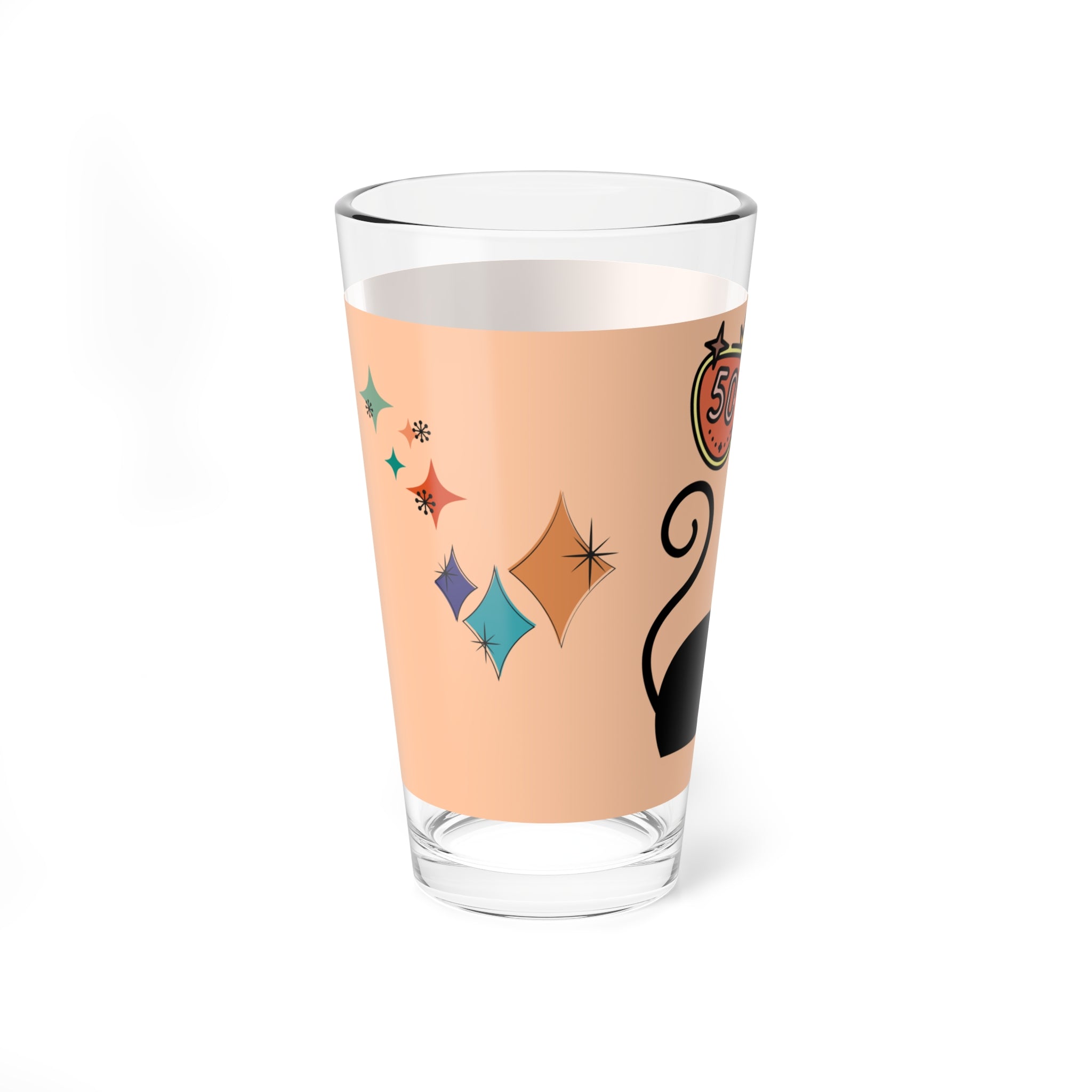 🖤 50s Black Cat Decor Glass