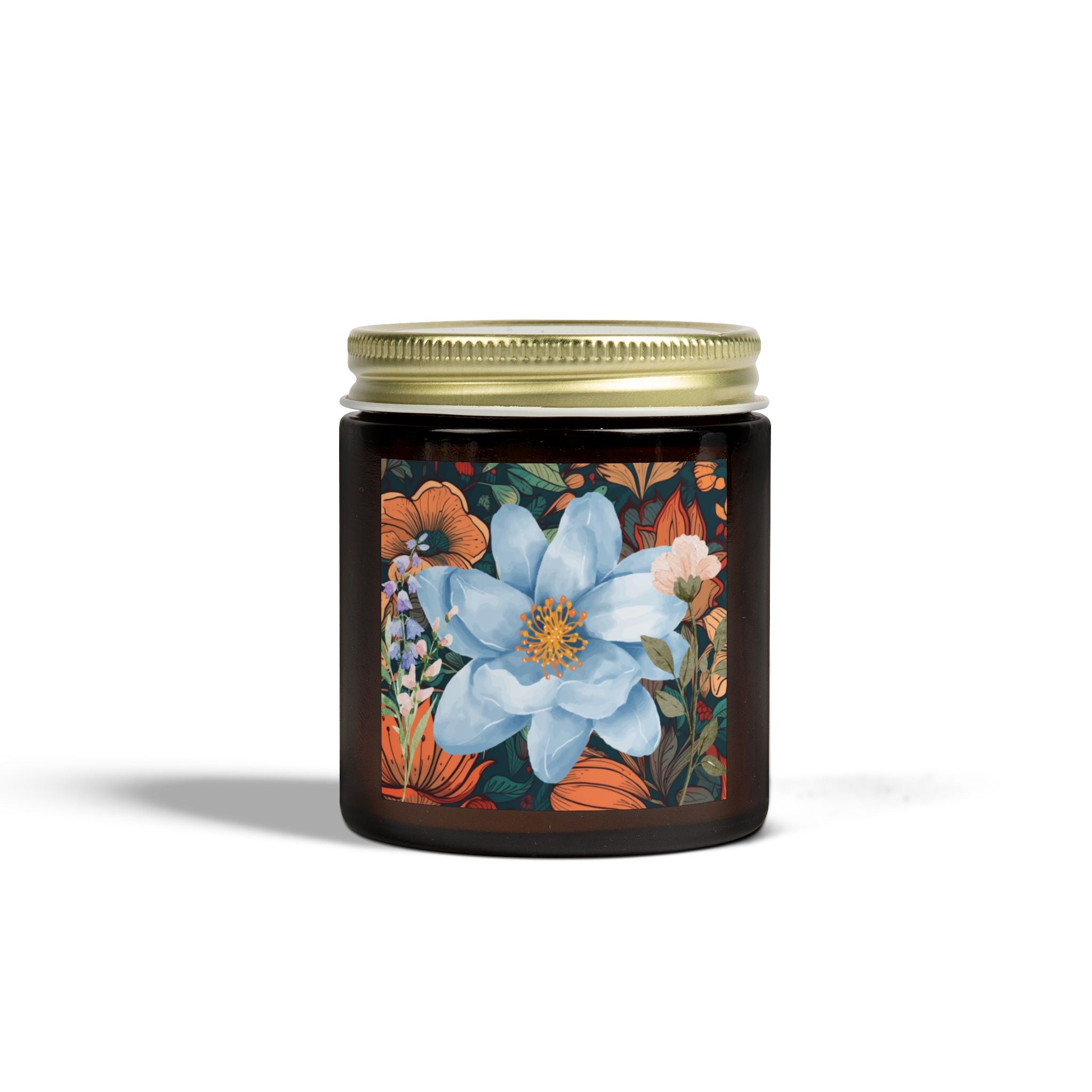 Blue Green Florals Candle 💙🌿🕯️