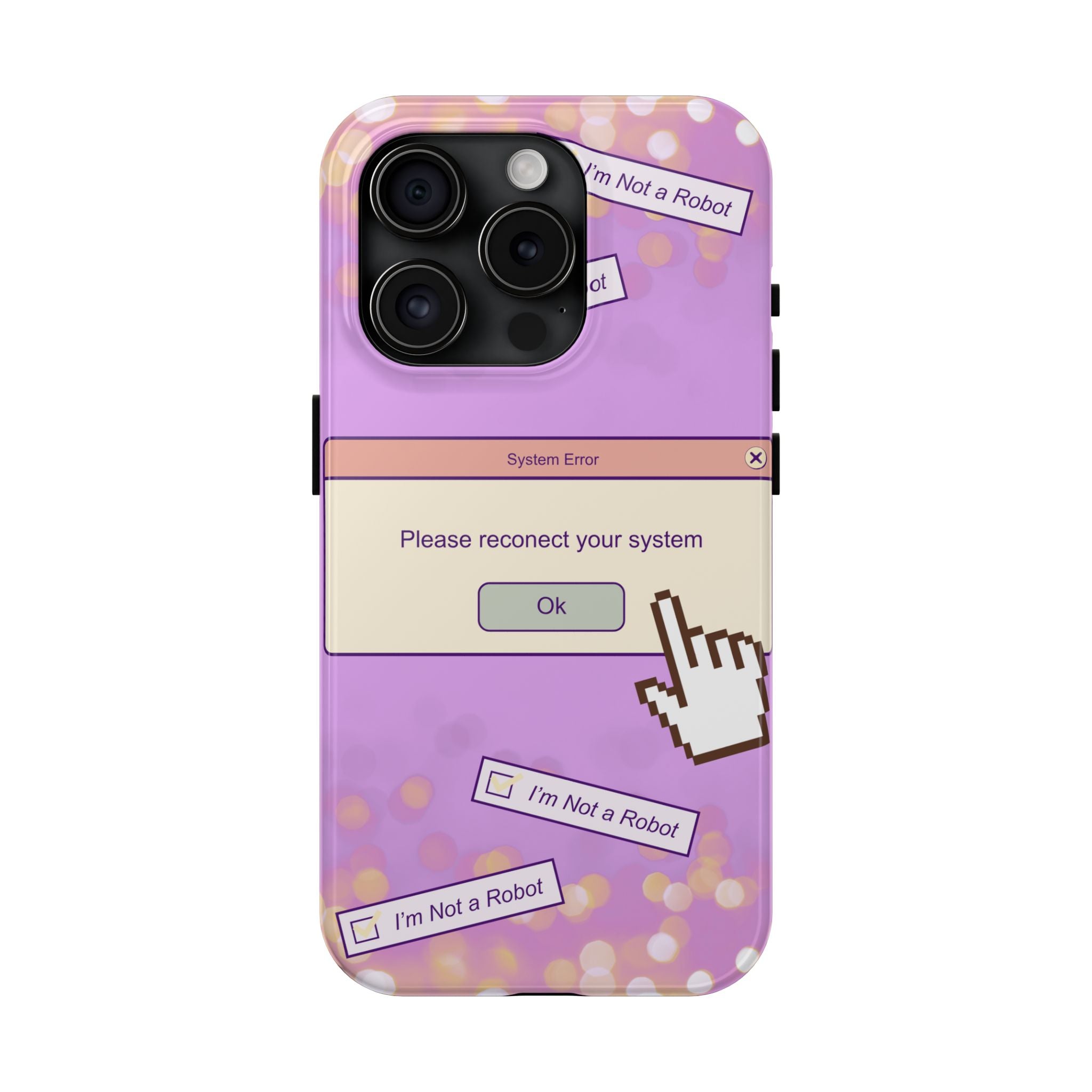 Y2K I’m Not a Robot System Error Phone Case 🤖💻📱