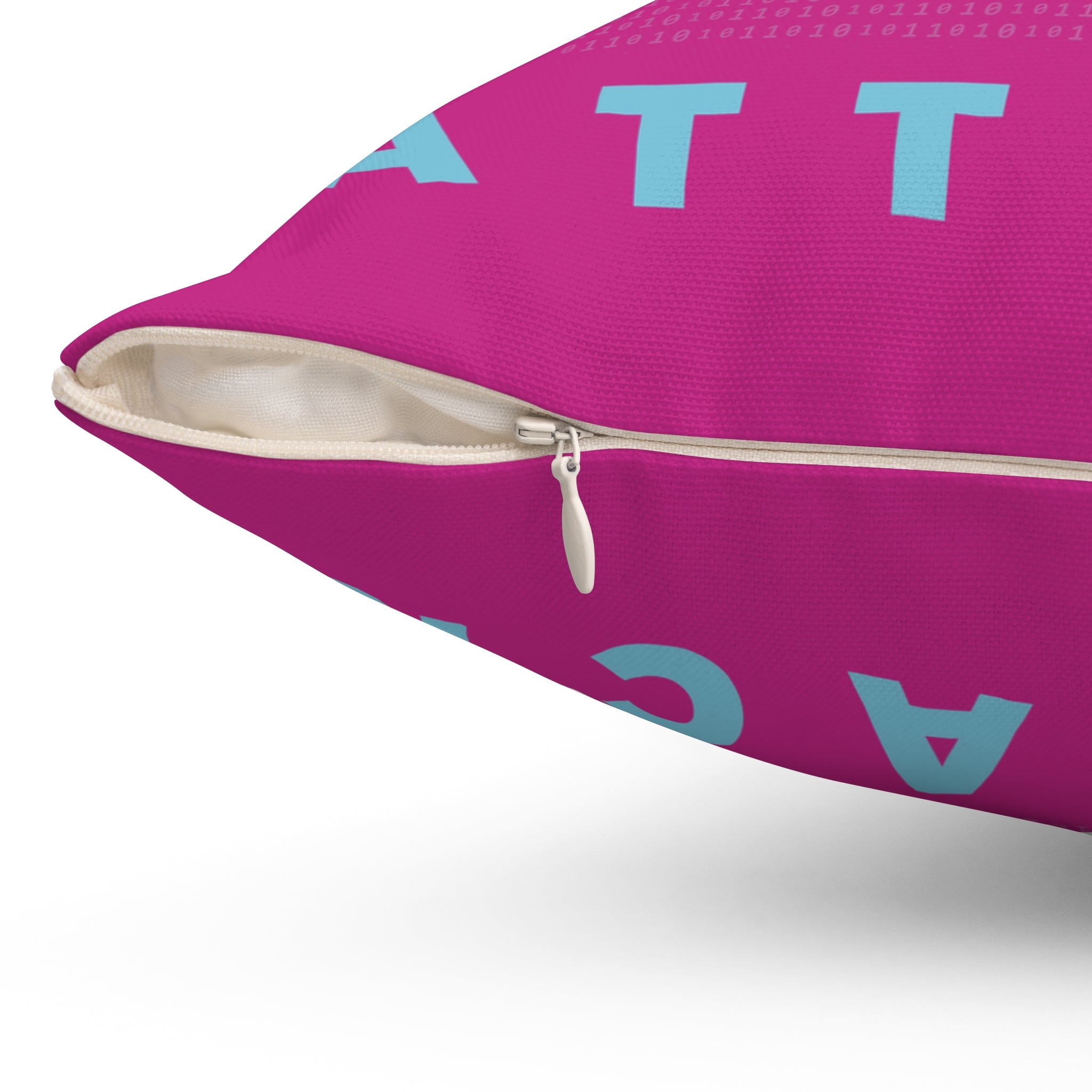 Square Pillow Cyber Attack Y2K Bug Fuschia Teal 90s Y2K Theme