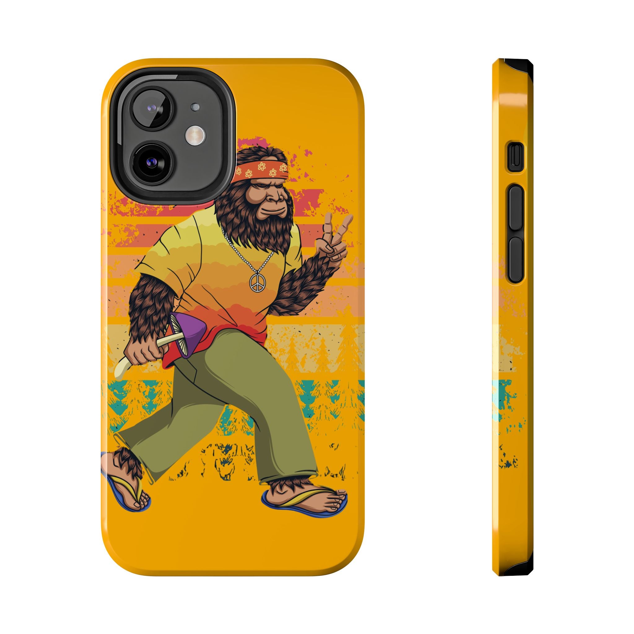 70s Bigfoot Mushroom Hunting Peace Phone Case 🍄✌️