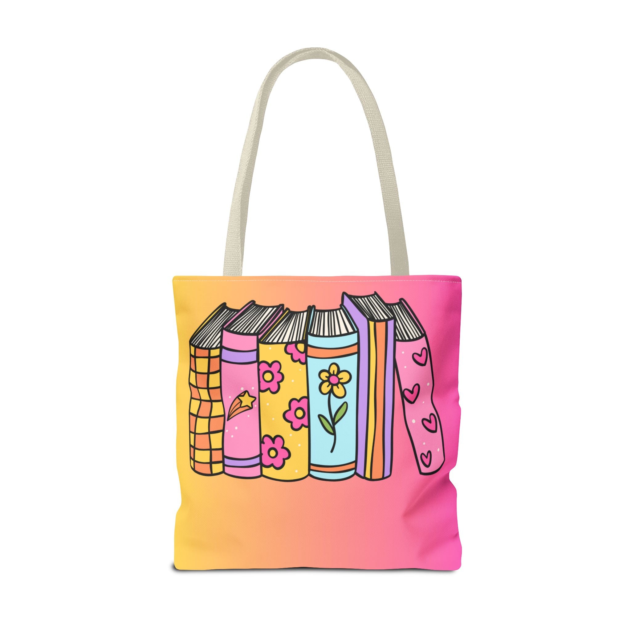 💖 60s–90s Book Hoarder Retro Tote Bag – Bright Pink & Yellow