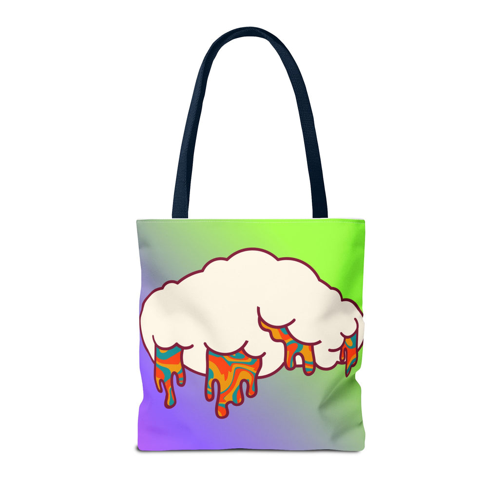 🍄☁️ 70s Trippy Cloud & Mushroom Tote Bag 🌈✨