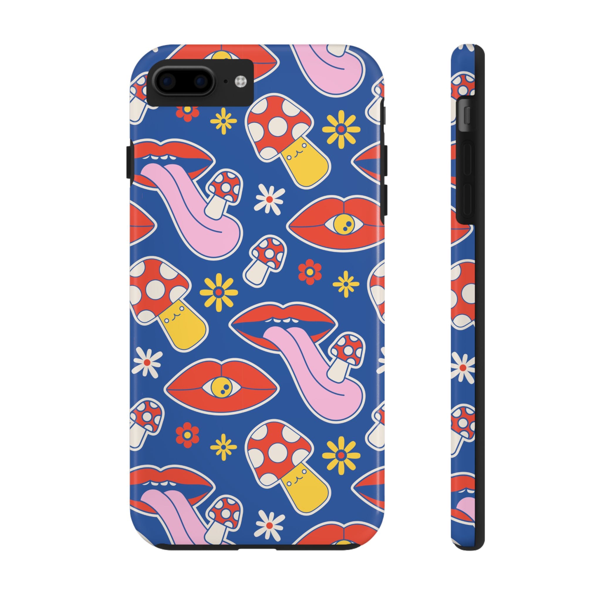 70s Lips Mushrooms Flower Power Phone Case 🌼💋🍄