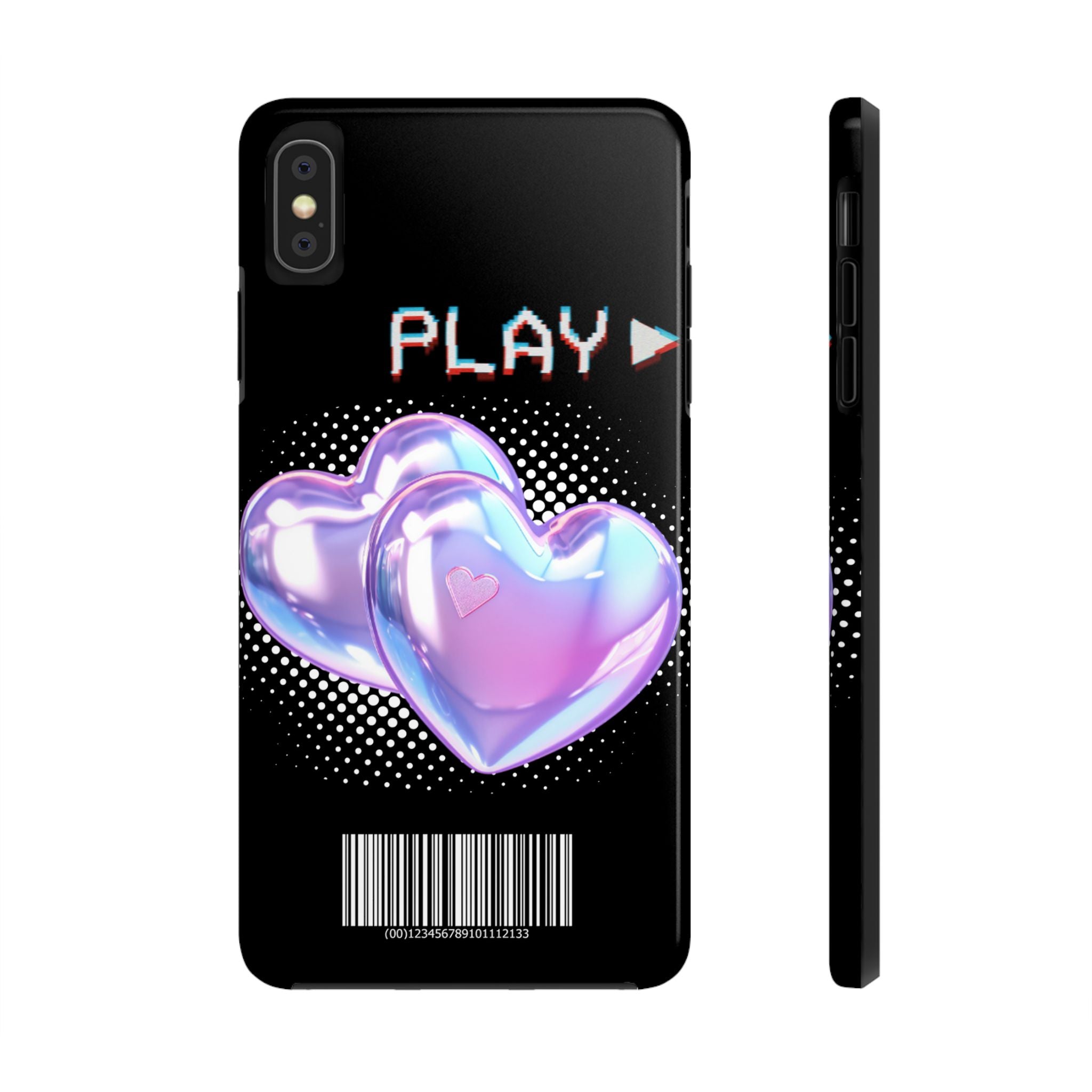 Y2K Black Play Barcode Phone Case 📱🖤