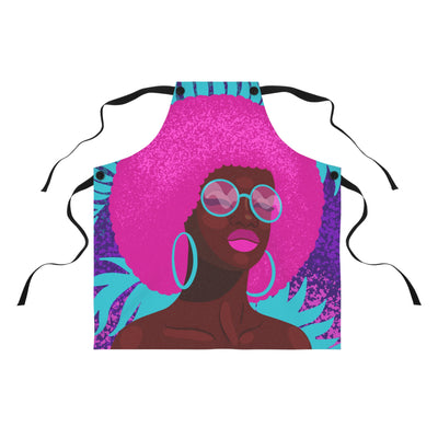 60s–70s Hot Pink Afro Woman Cooking Apron 💖👩🏾‍🍳
