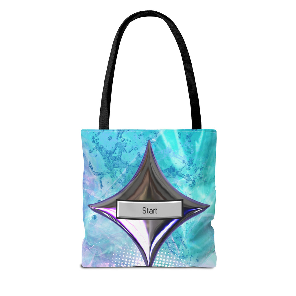 🪐💻 Y2K Saturn Start Button Tote Bag ✨🌈