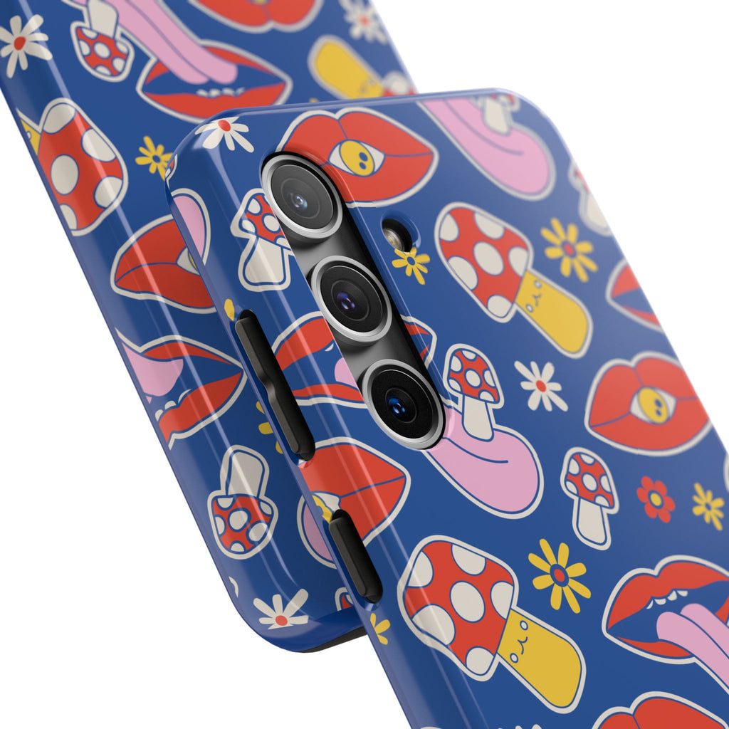 70s Lips Mushrooms Flower Power Phone Case 🌼💋🍄