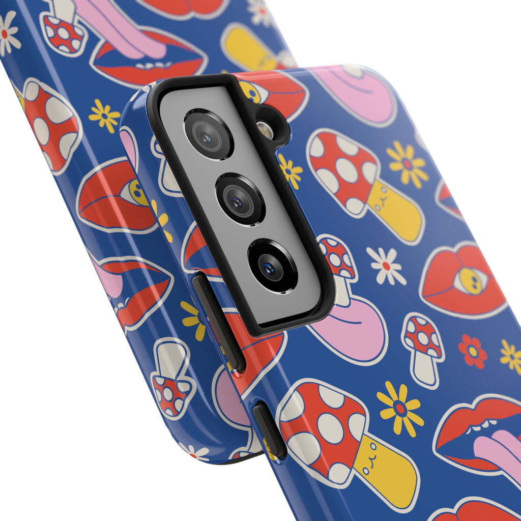 70s Lips Mushrooms Flower Power Phone Case 🌼💋🍄