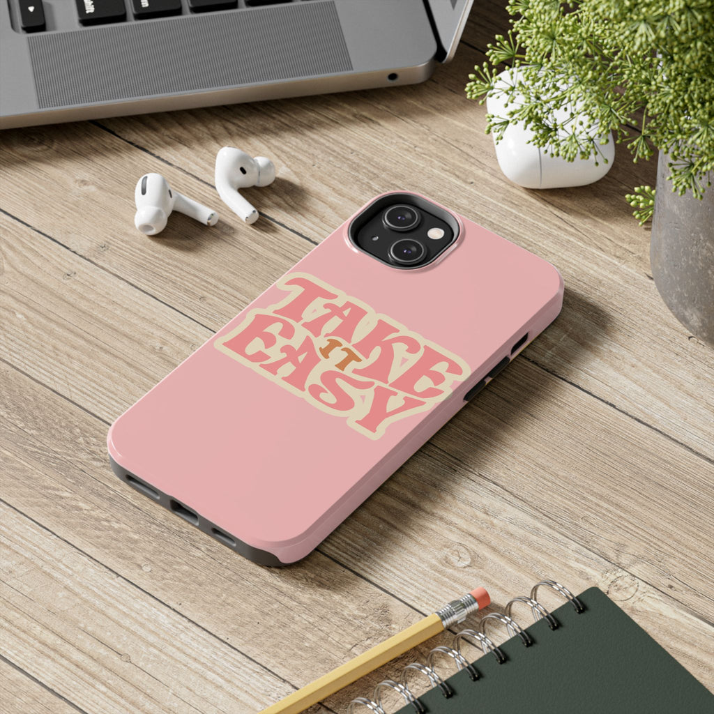 60s Pink Take It Easy Phone Case 🌸✌️📱